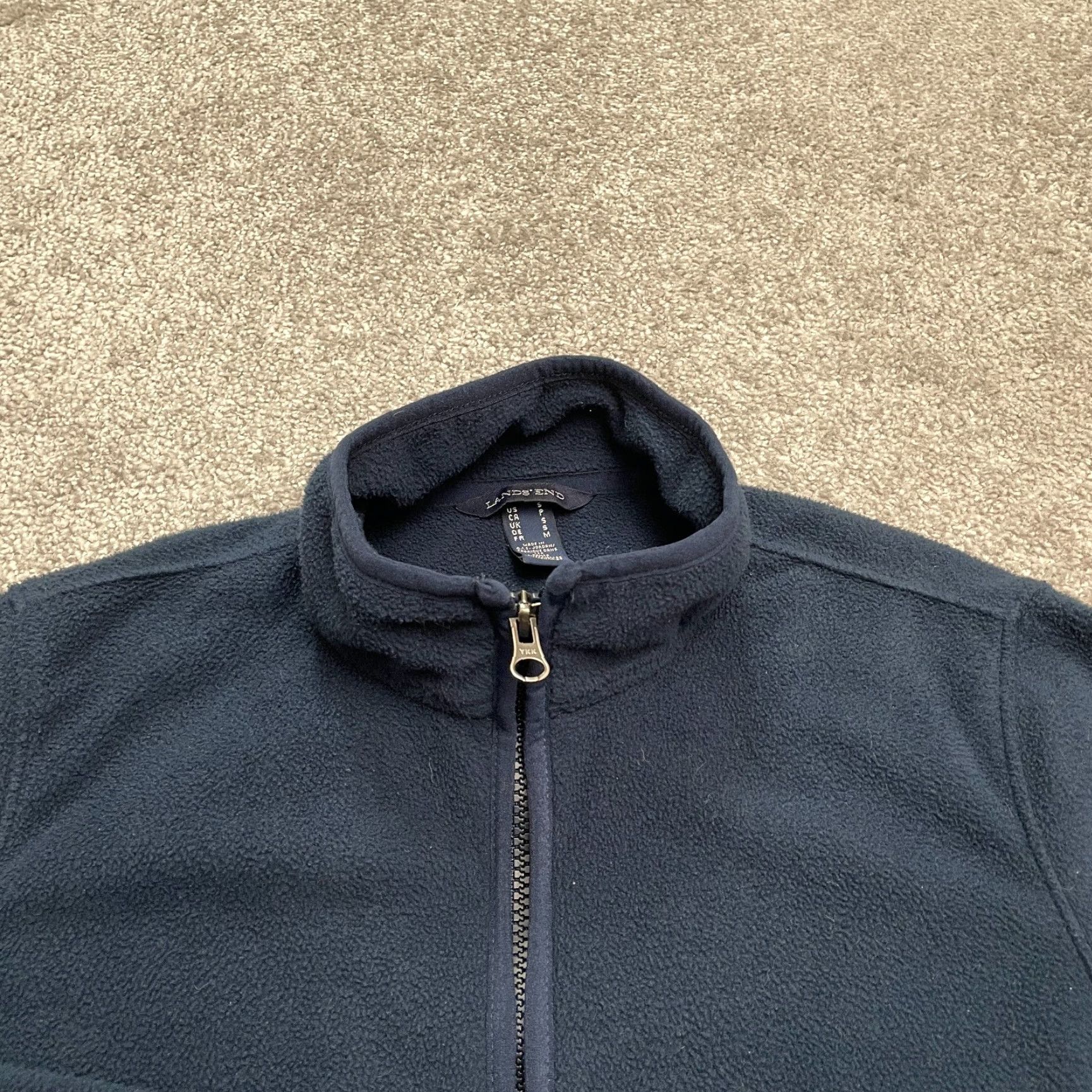 Lands' End Lands' End Fleece Jacket Mens Small Navy Blue Full Zip Pockets Outdoor Hiking Size US S / EU 44-46 / 1 - 3 Thumbnail