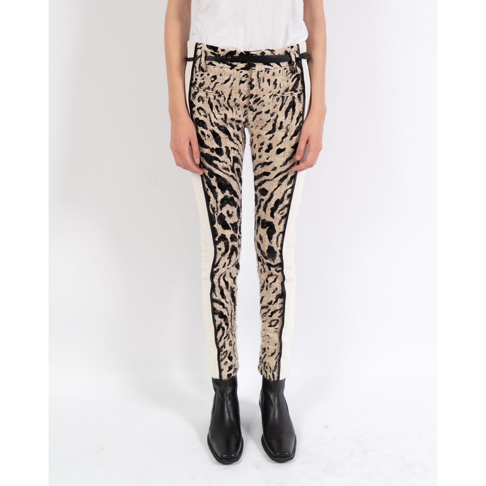Haider Ackermann FW18 Leo Jacquard / Leather Skinny Trousers Size 26" / US 2 / IT 38 - 1 Thumbnail