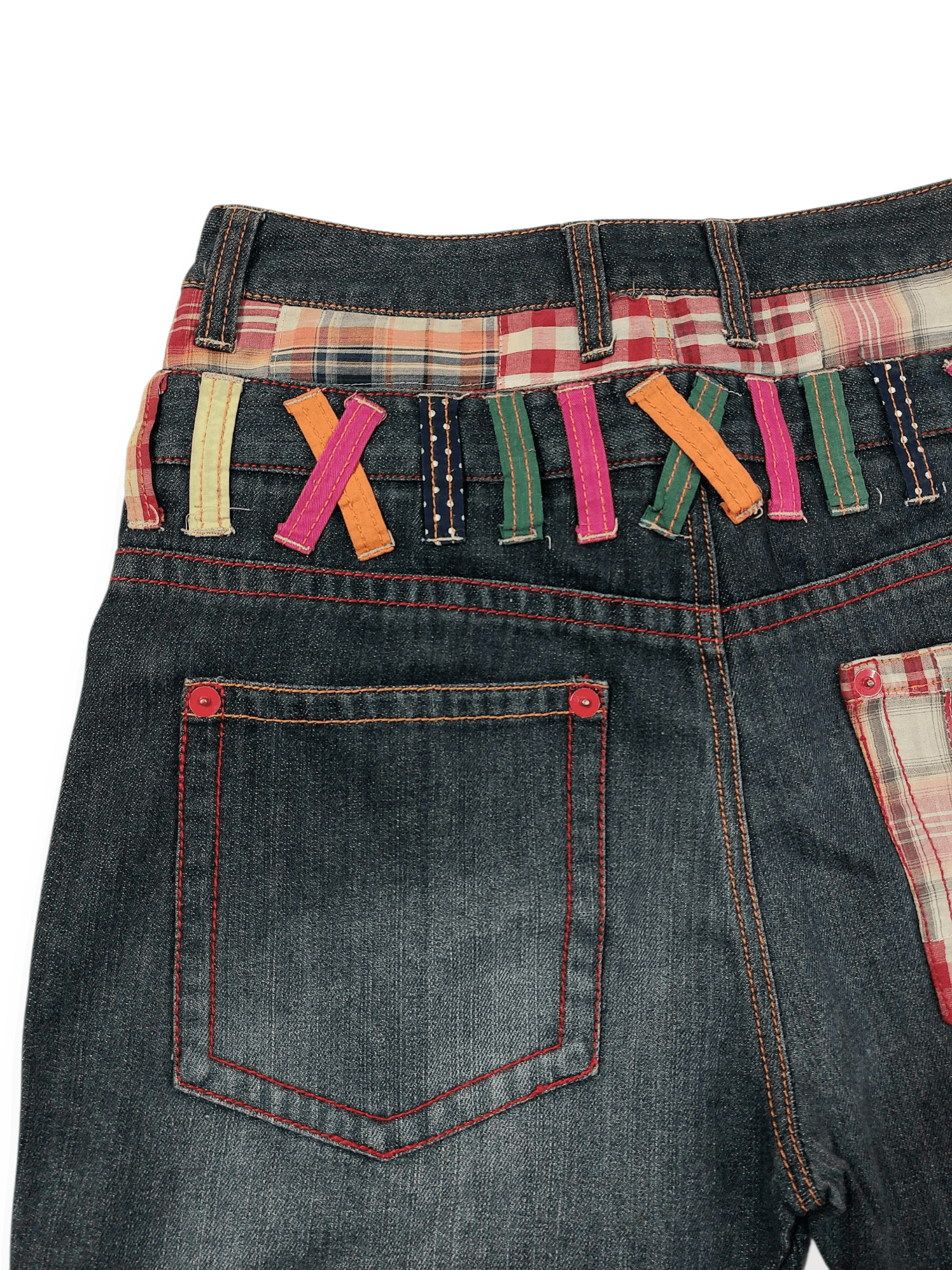 Designer Chip Clip Double Waist Patched Kapital Style Short Size US 31 - 11 Thumbnail