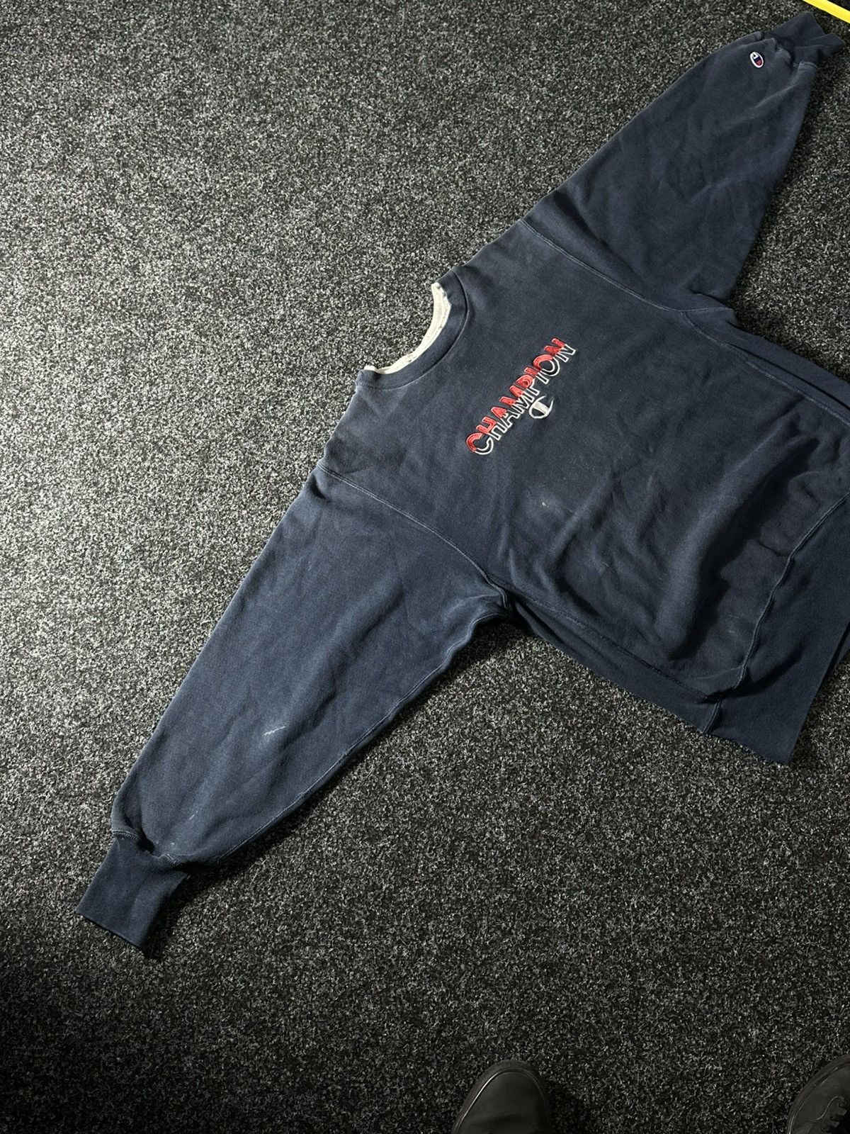 Champion × Vintage 🚨1980s OG VINTAGE CHAMPION BLUE SWEATSHIRT USA MENS RARE Size US XL / EU 56 / 4 - 2 Thumbnail
