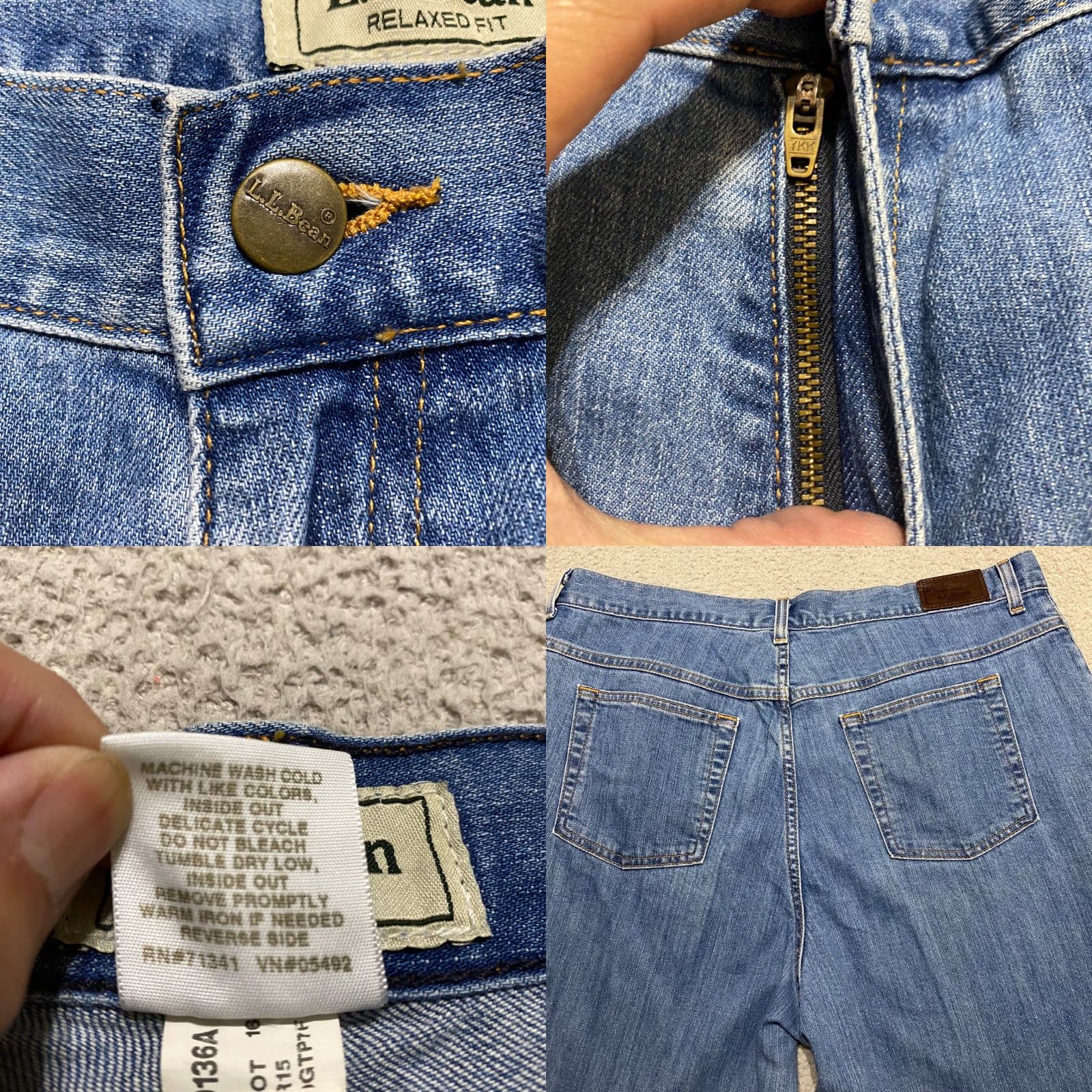 Vintage L.L. Beans Womens sz 18 Jeans Blue Denim Medium Wash Relaxed Straight High Rise Size 25" / US 0 / IT 36 - 8 Thumbnail