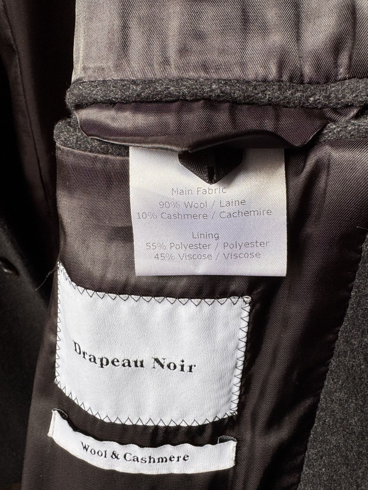 Drapeau Noir Charcoal wool & cashmere overcoat Size US M / EU 48-50 / 2 - 6 Thumbnail