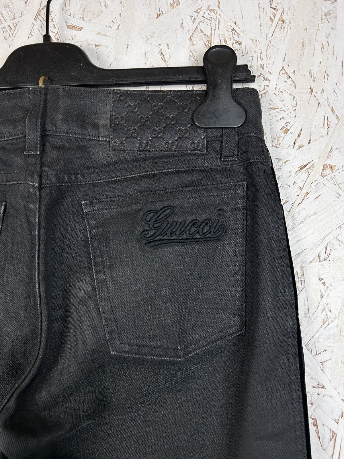 Gucci 00s Vintage Gucci Waxed Cotton Denim Jeans Size 38 Size 26" / US 2 / IT 38 - 8 Thumbnail
