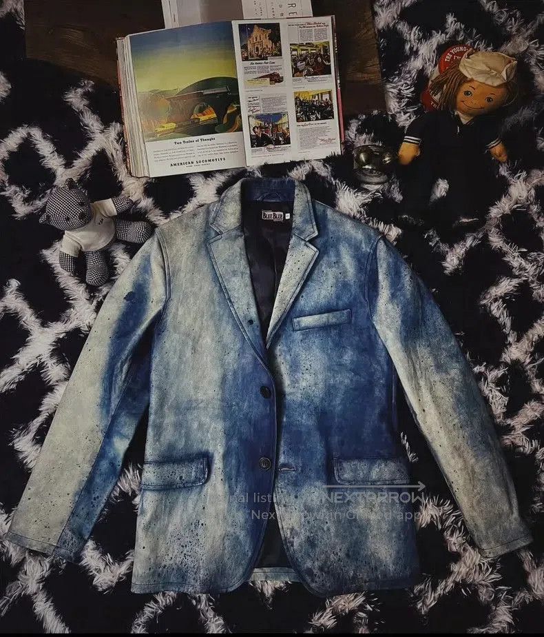 Blue Blue Japan Blue Blue Japan Leather Indigo Blazer Jacket. Size US S / EU 44-46 / 1 - 1 Thumbnail