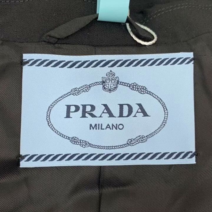 Prada Prada Black Wool Lapel Single-Breasted Blazer Size US XS / EU 42 / 0 - 5 Thumbnail