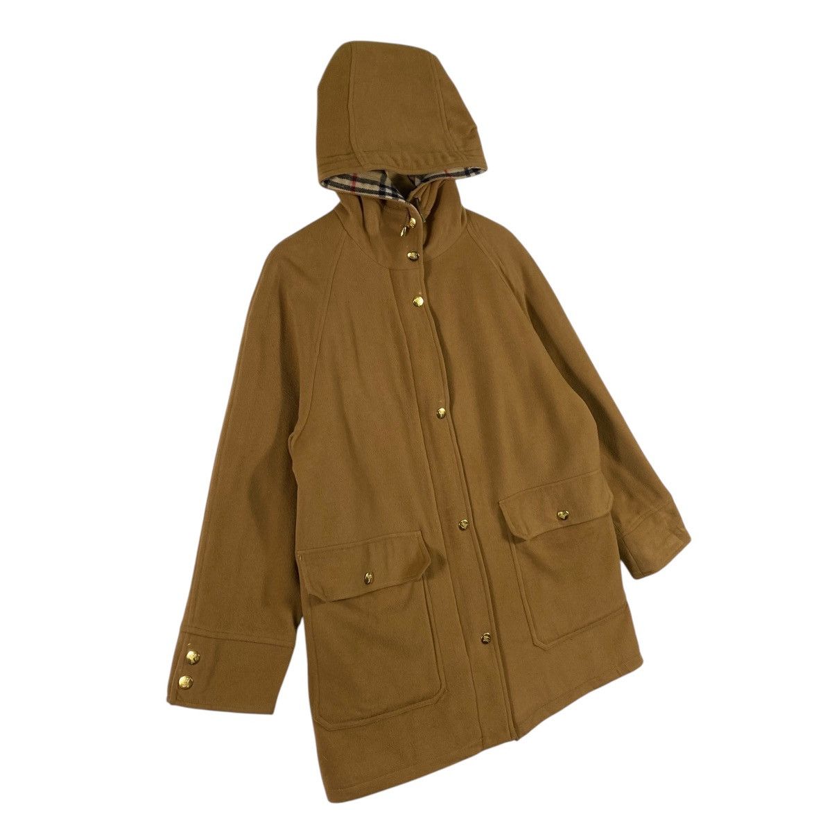 Burberry × Burberry Prorsum × Vintage Vintage Burberrys Nova Check Button Long Jacket Hoodie Size US M / EU 48-50 / 2 - 4 Thumbnail