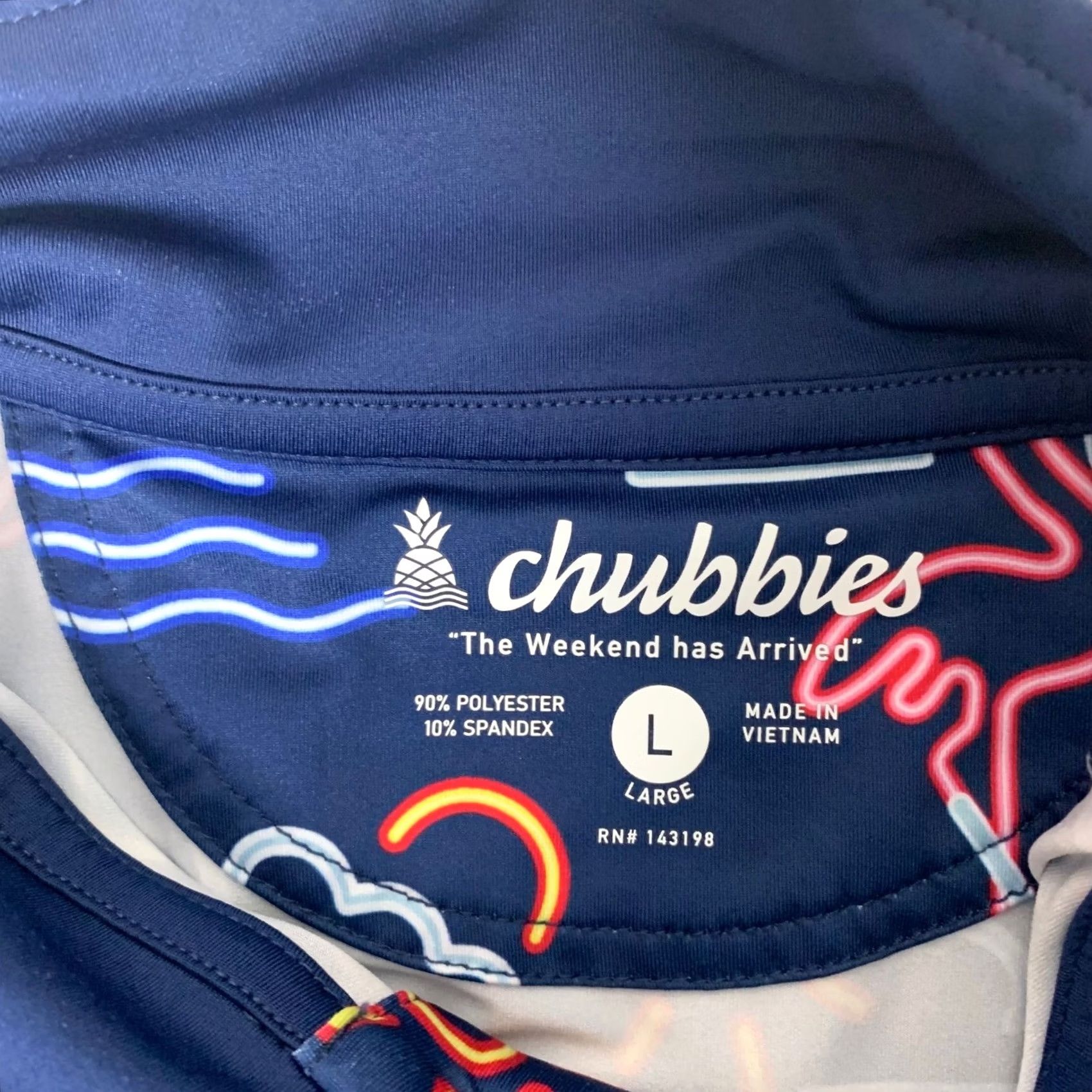 Chubbies Chubbies Polo Shirt Men Large Navy Blue Flamingo Palm Tree Tropical Stretch Size US L / EU 52-54 / 3 - 3 Thumbnail