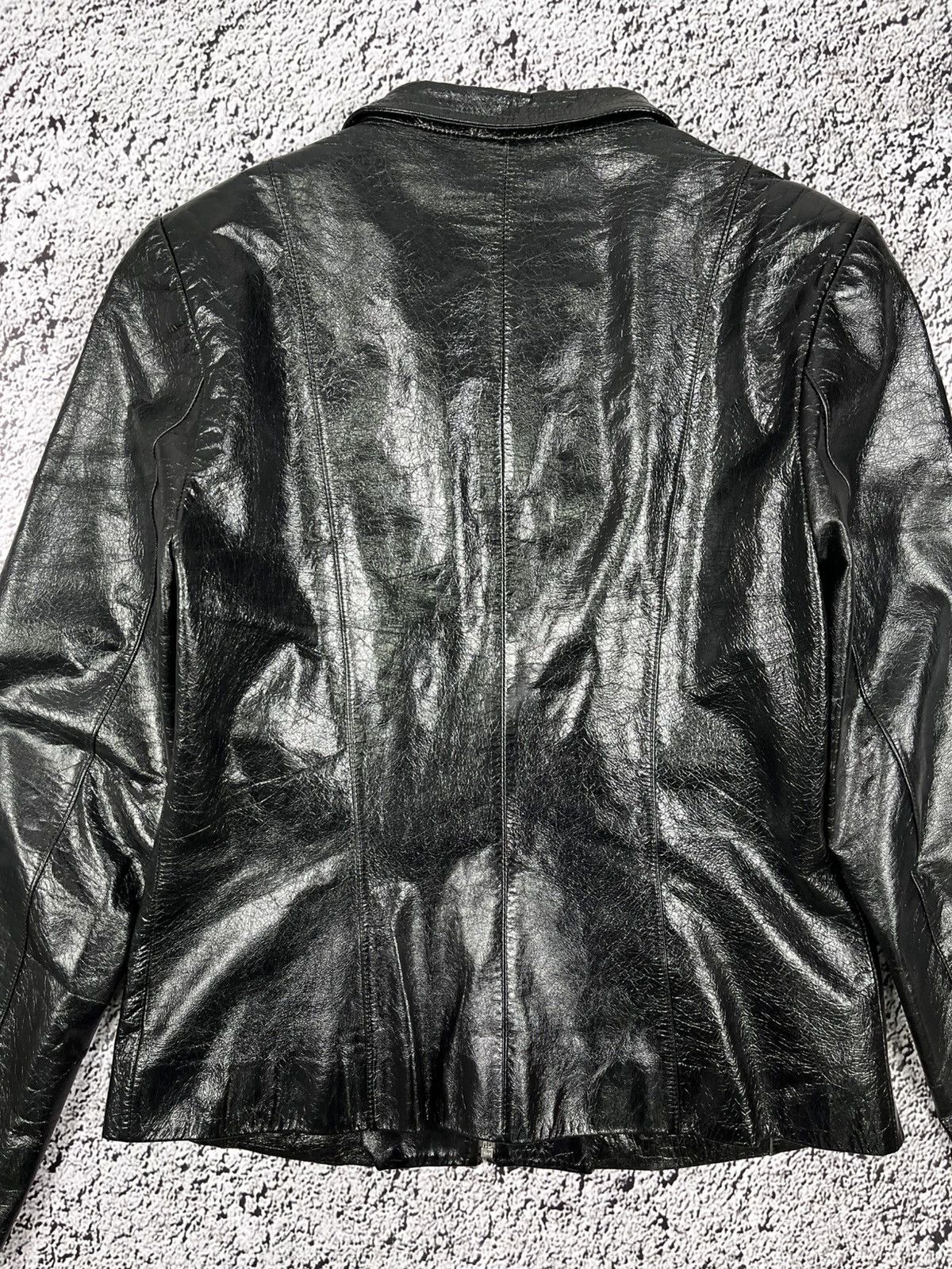 Leather Vintage Y2K Leather patchwork style avantgarde gothic jacket Size M / US 6-8 / IT 42-44 - 14 Thumbnail