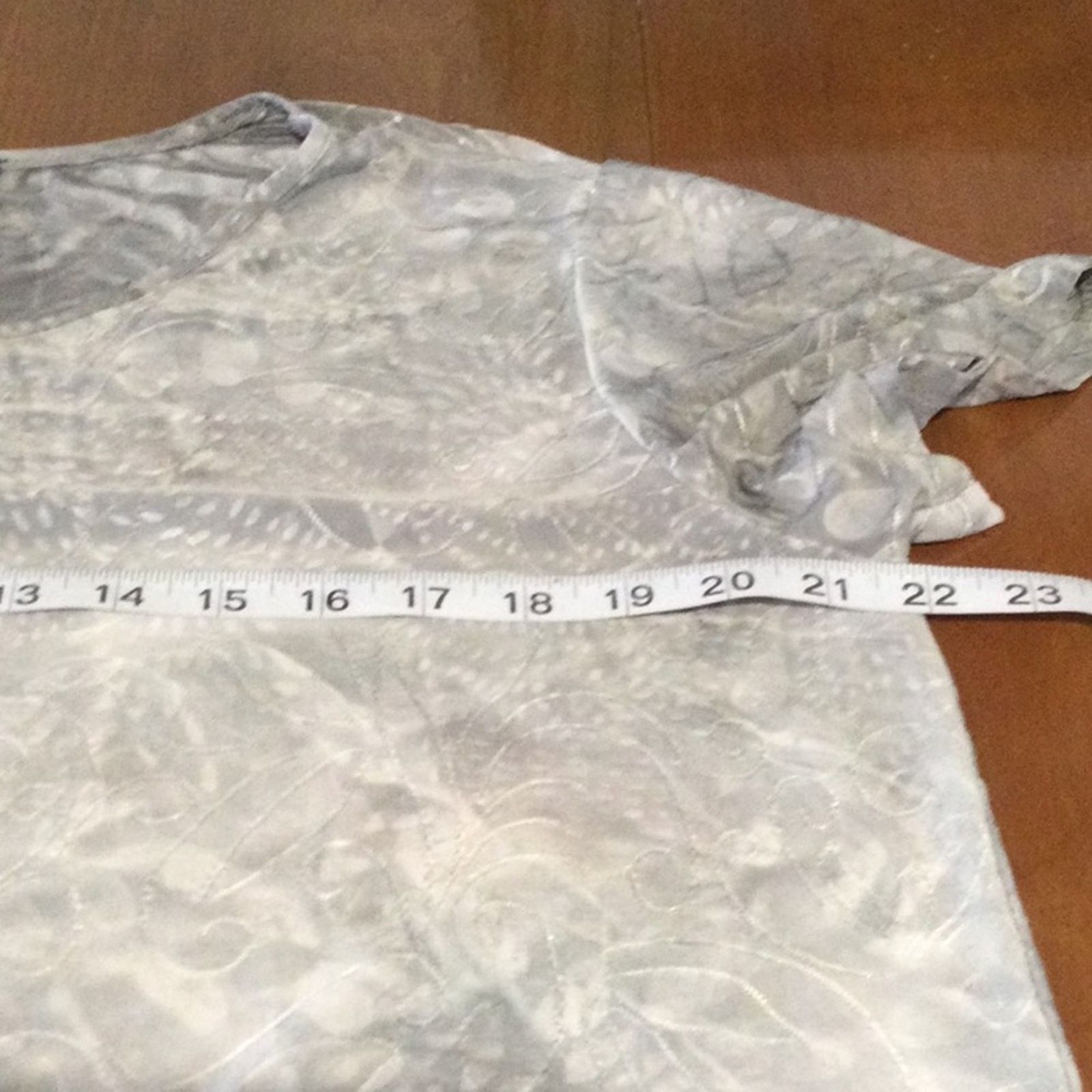 Vintage Sami & Jo Plus Gray & White Asymmetrical Women's Top Size 1X Size XL / US 12-14 / IT 48-50 - 13 Thumbnail