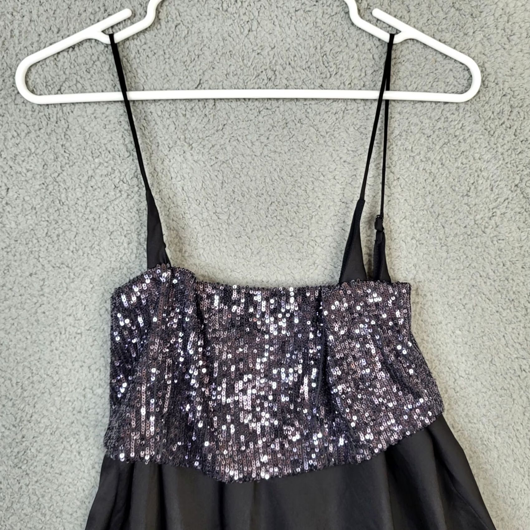 Free People Free People Tank Top Womens Cropped Sequin Square Neck Black L Size L / US 10 / IT 46 - 5 Thumbnail