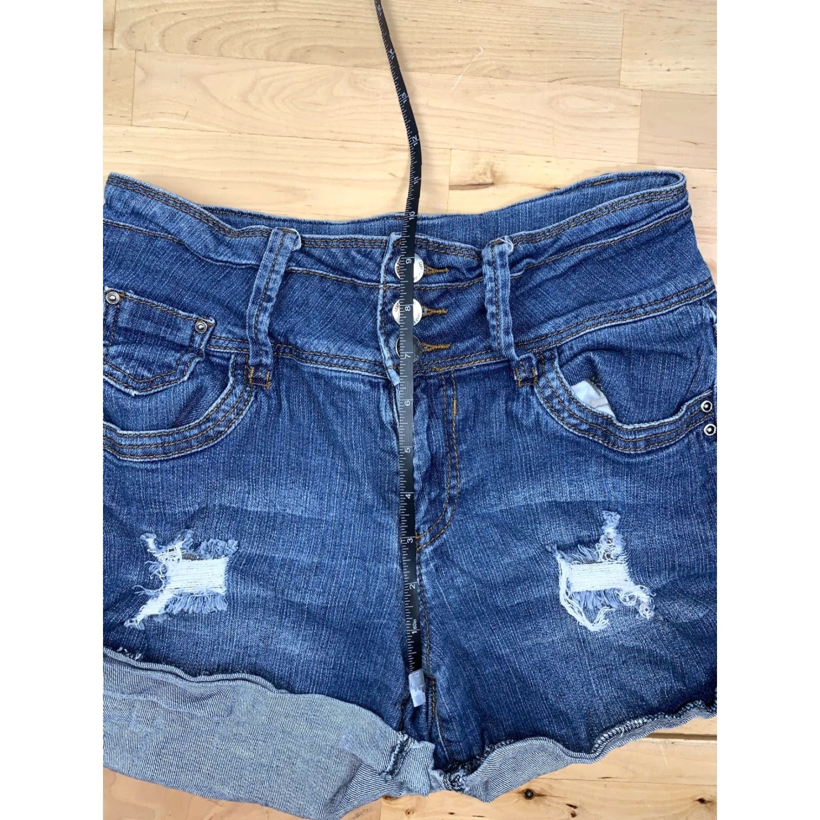 Denime C'est Toi Blue Denim Shorts Size M Casual Distress #3752 Size 32" / US 10 / IT 46 - 4 Thumbnail