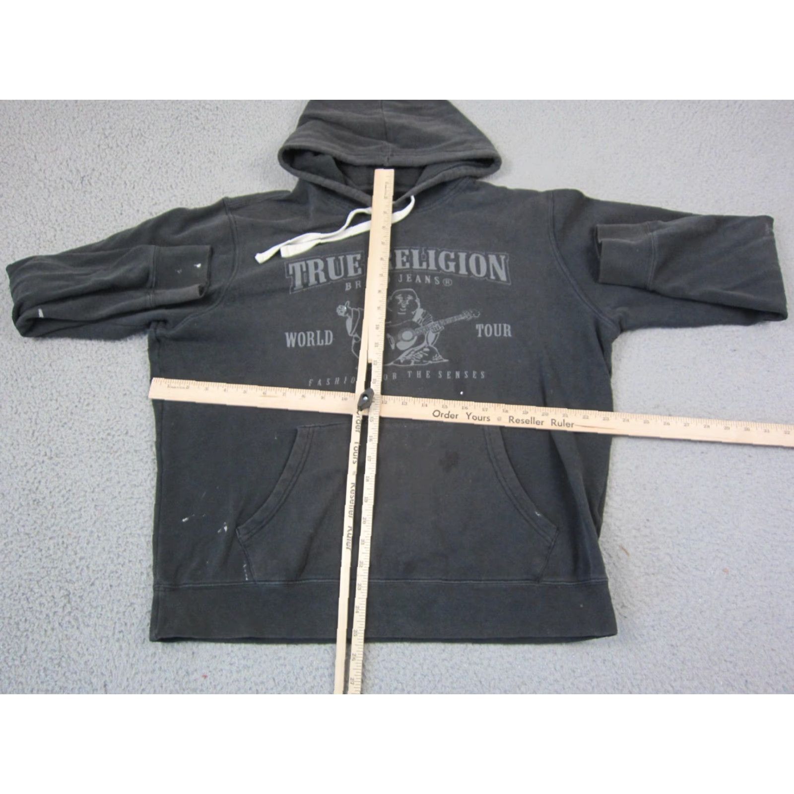 True Religion True Religion Hoodie Mens XL Black World Tour Sweatshirt Fleece Pullover Hooded Pockets Warm Winter Fall Spring Clothing Size US XL / EU 56 / 4 - 6 Thumbnail