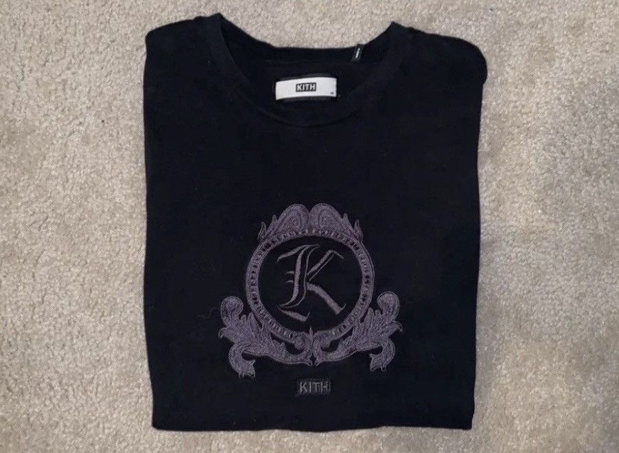 Kith KITH Embroidered Gothic Crest Black Tee Shirt Mens Medium Size US M / EU 48-50 / 2 - 3 Thumbnail