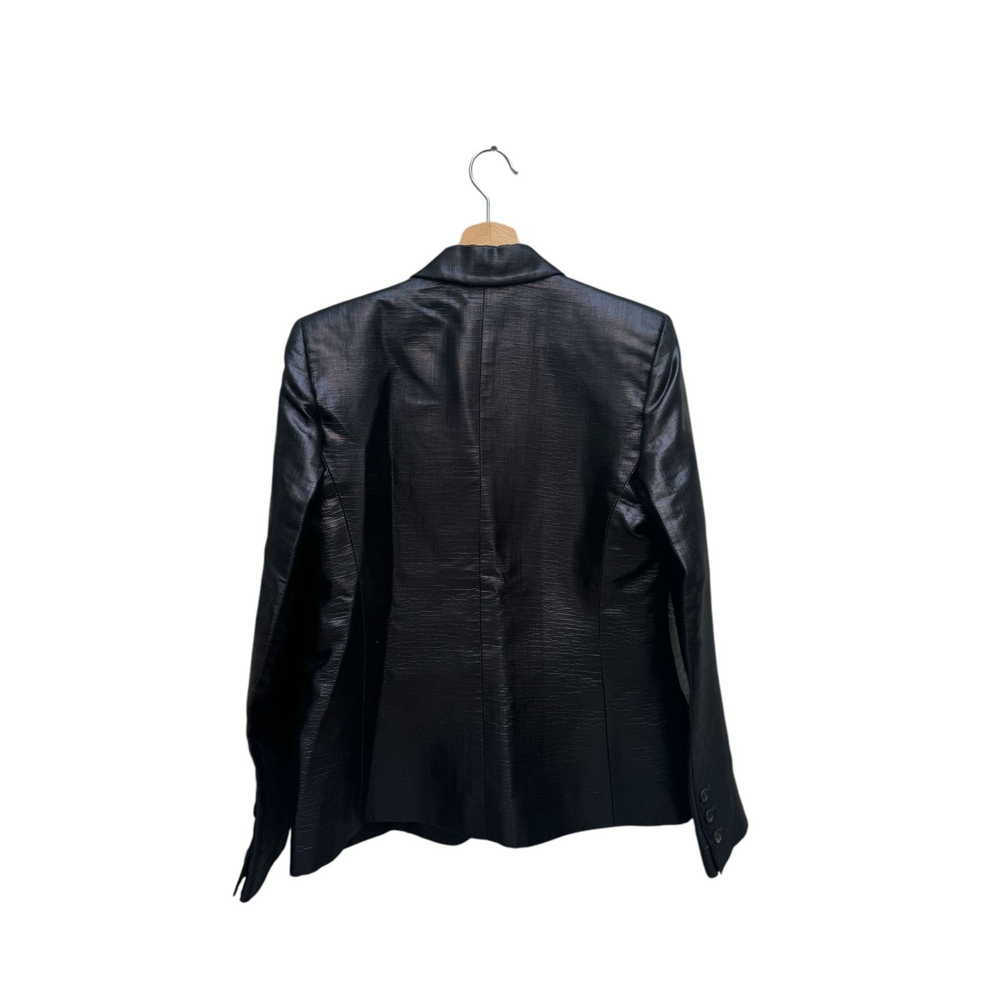Yves Saint Laurent 1980s Black Lamé Blazer Jacket Size M / US 6-8 / IT 42-44 - 3 Thumbnail