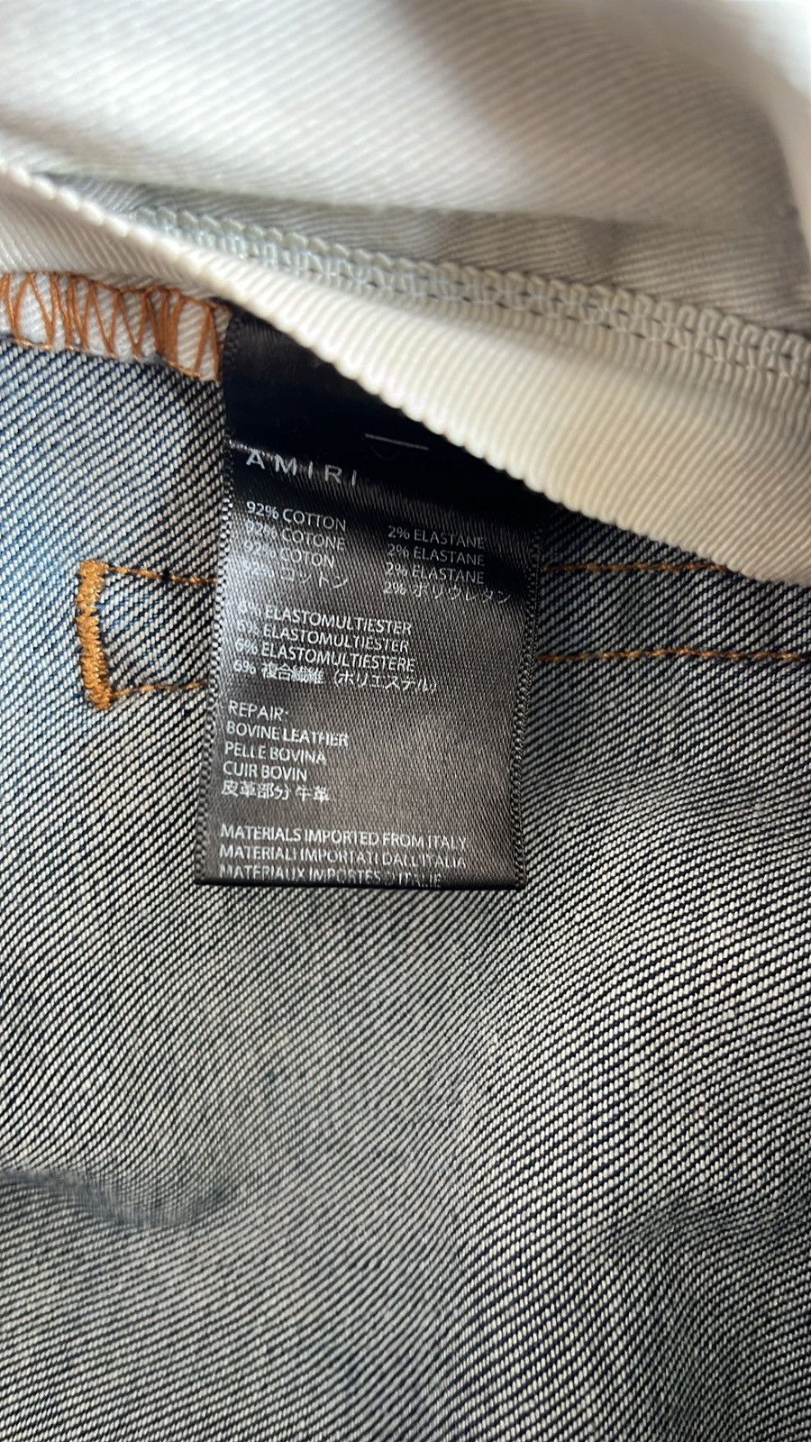Amiri Amiri blue denim with distressed back leather patches Size US 32 / EU 48 - 6 Thumbnail