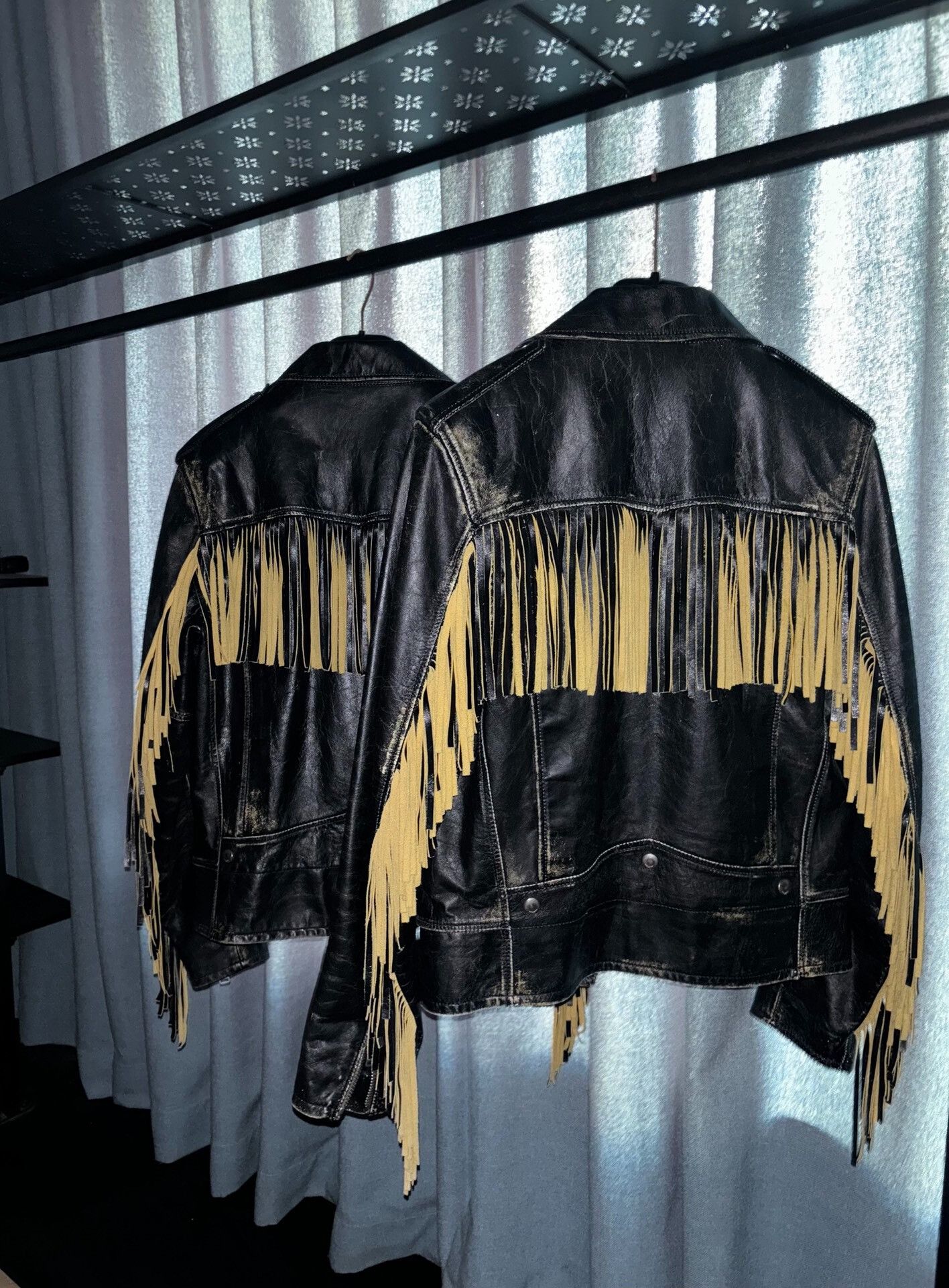 Saint Laurent Paris saint laurent distressed fringe leather jacket Size US L / EU 52-54 / 3 - 1 Thumbnail