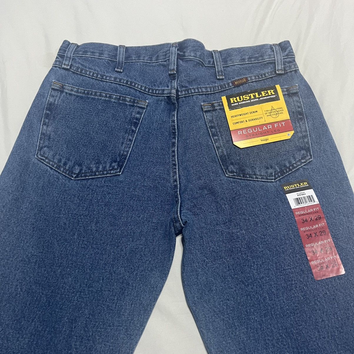 Designer × Rustler × Wrangler Rustler Heavyweight Denim Jeans – Regular Fit Straight Leg Size US 34 / EU 50 - 1 Thumbnail
