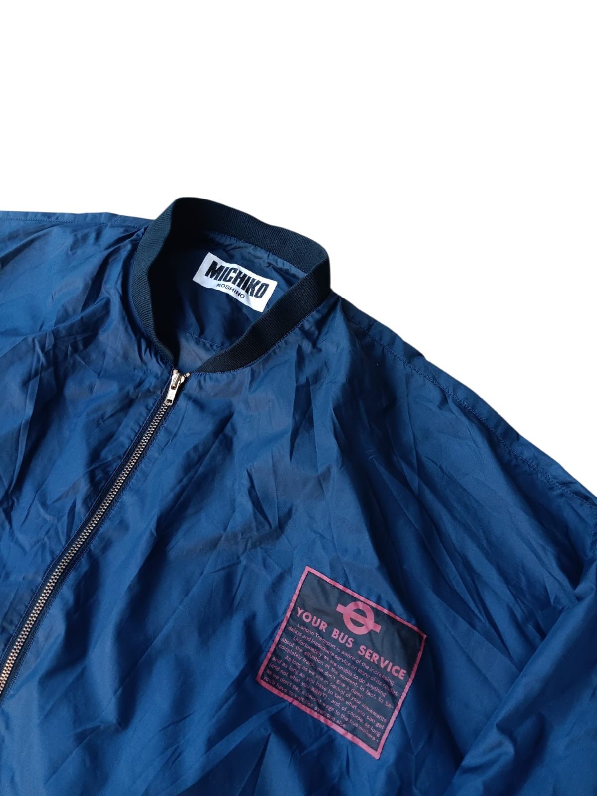 Michiko Koshino London Big logo nylon navy jacket Size US M / EU 48-50 / 2 - 4 Thumbnail