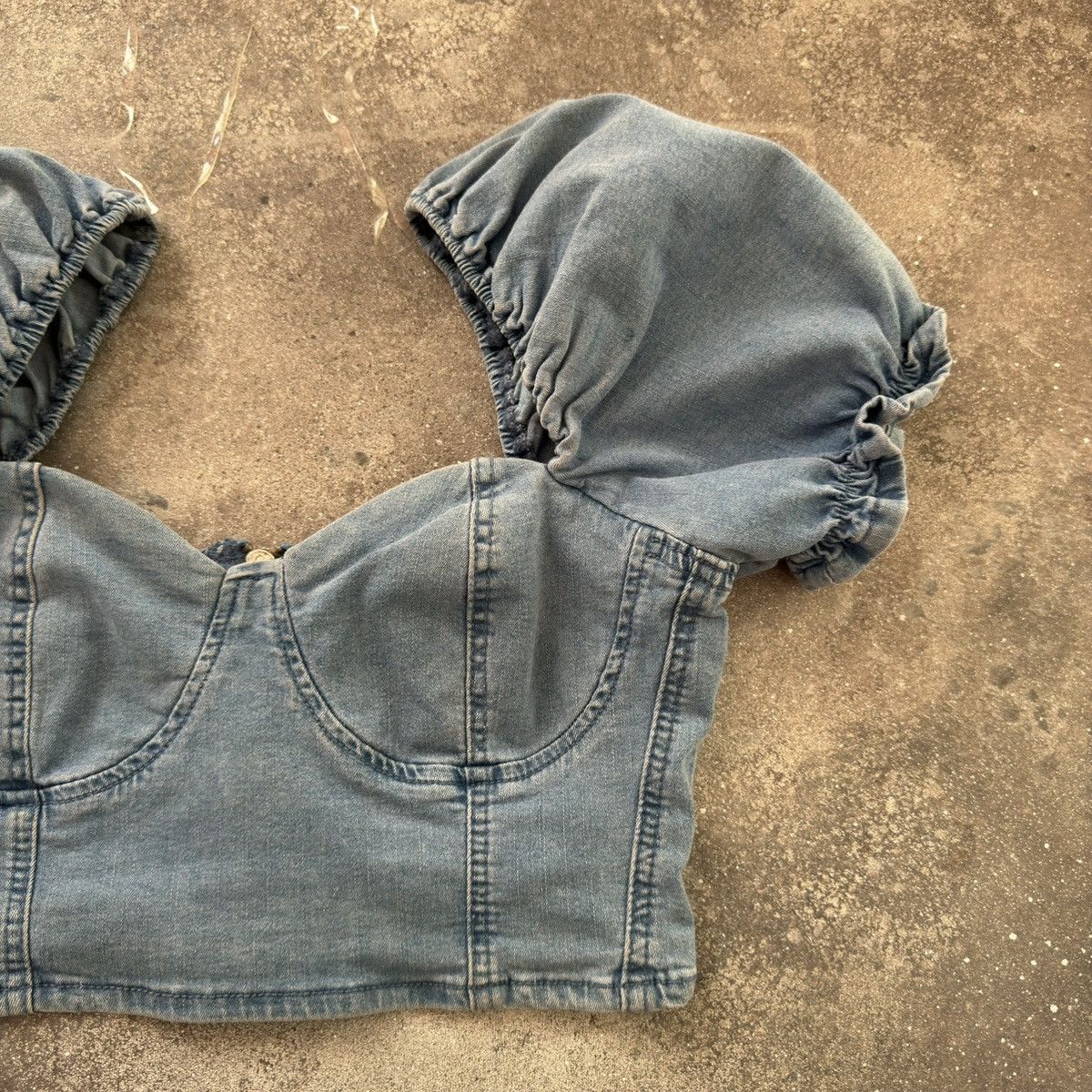 Japanese Brand × Vintage Super Sexy Vintage Denim Top (Gaultier Style) Size S / US 4 / IT 40 - 4 Thumbnail