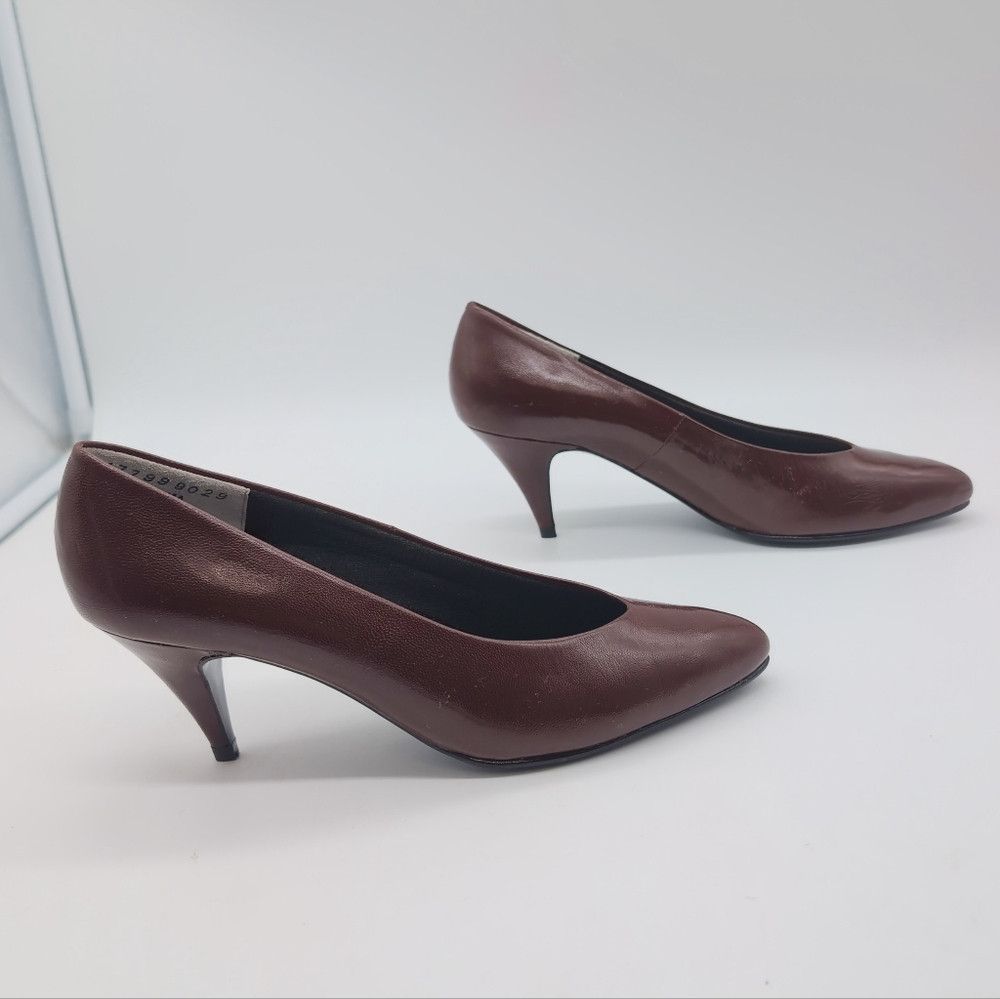 Vintage Elegant Sperandi Sz 8 Brown Leather Pumps Vintage 80s Like Size US 8 / IT 38 - 7 Thumbnail