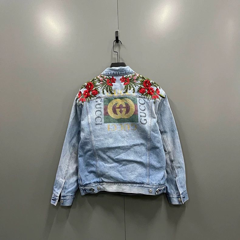 Gucci Gucci Sanskrit floral embroidered denim jacket 2502-Nextarr Size US M / EU 48-50 / 2 - 2 Thumbnail