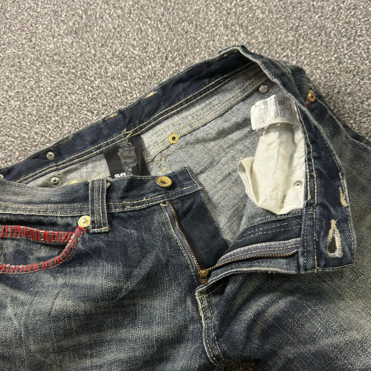 semanticdesign 90s Japanese Brand Semantic Design Distressed Studded Denim Size US 30 / EU 46 - 15 Thumbnail