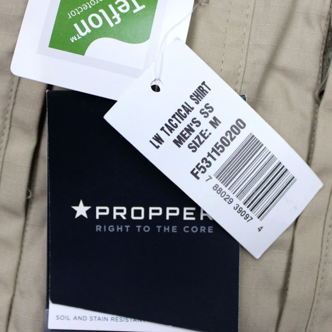 Propper PROPper Tactical Shirt Mens Medium Beige Short Sleeve Button-Up NWT Polyester Cotton S/S Pockets Size US M / EU 48-50 / 2 - 7 Thumbnail