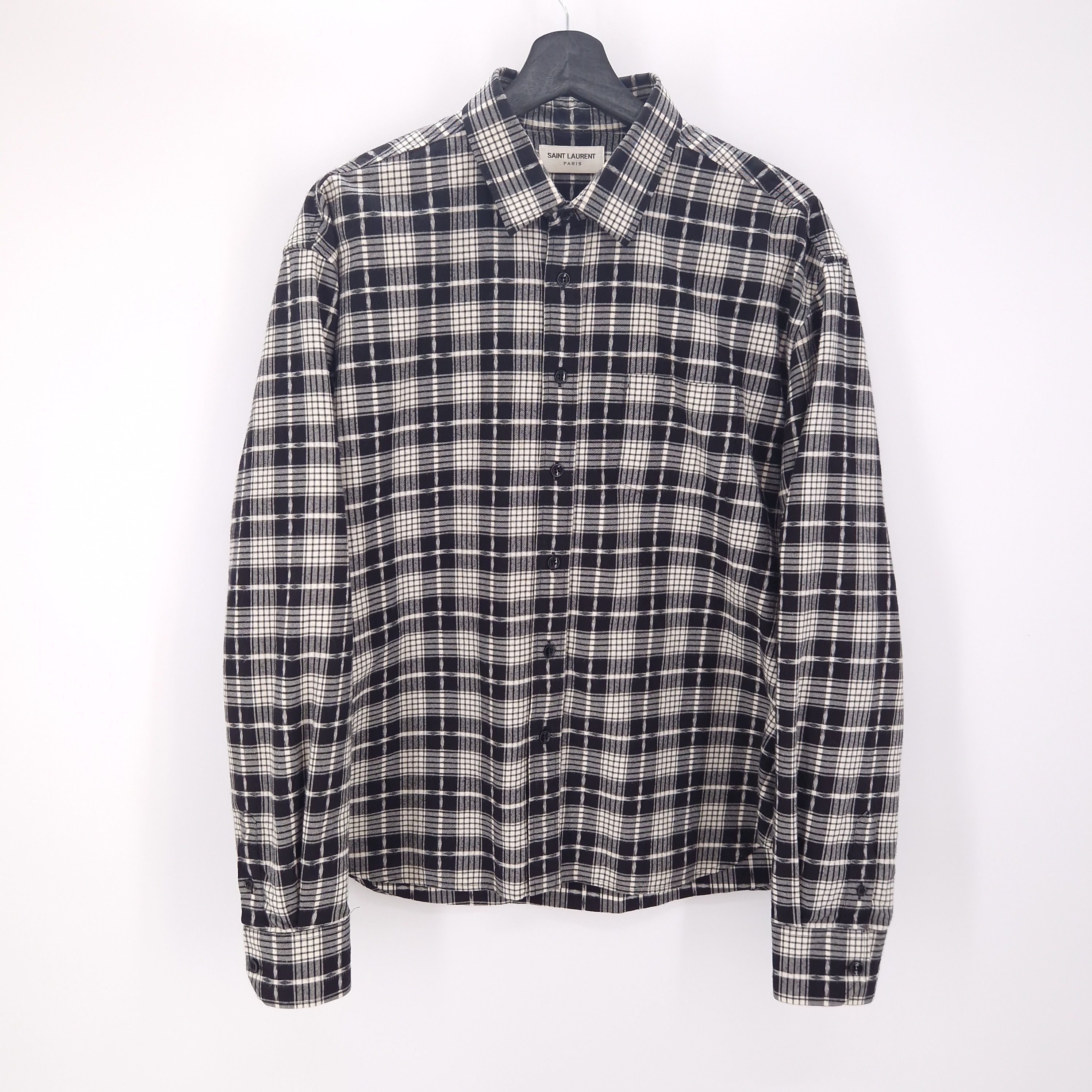 Saint Laurent Paris Flannel Shirt Cashmere Blend Size US M / EU 48-50 / 2 - 1 Thumbnail