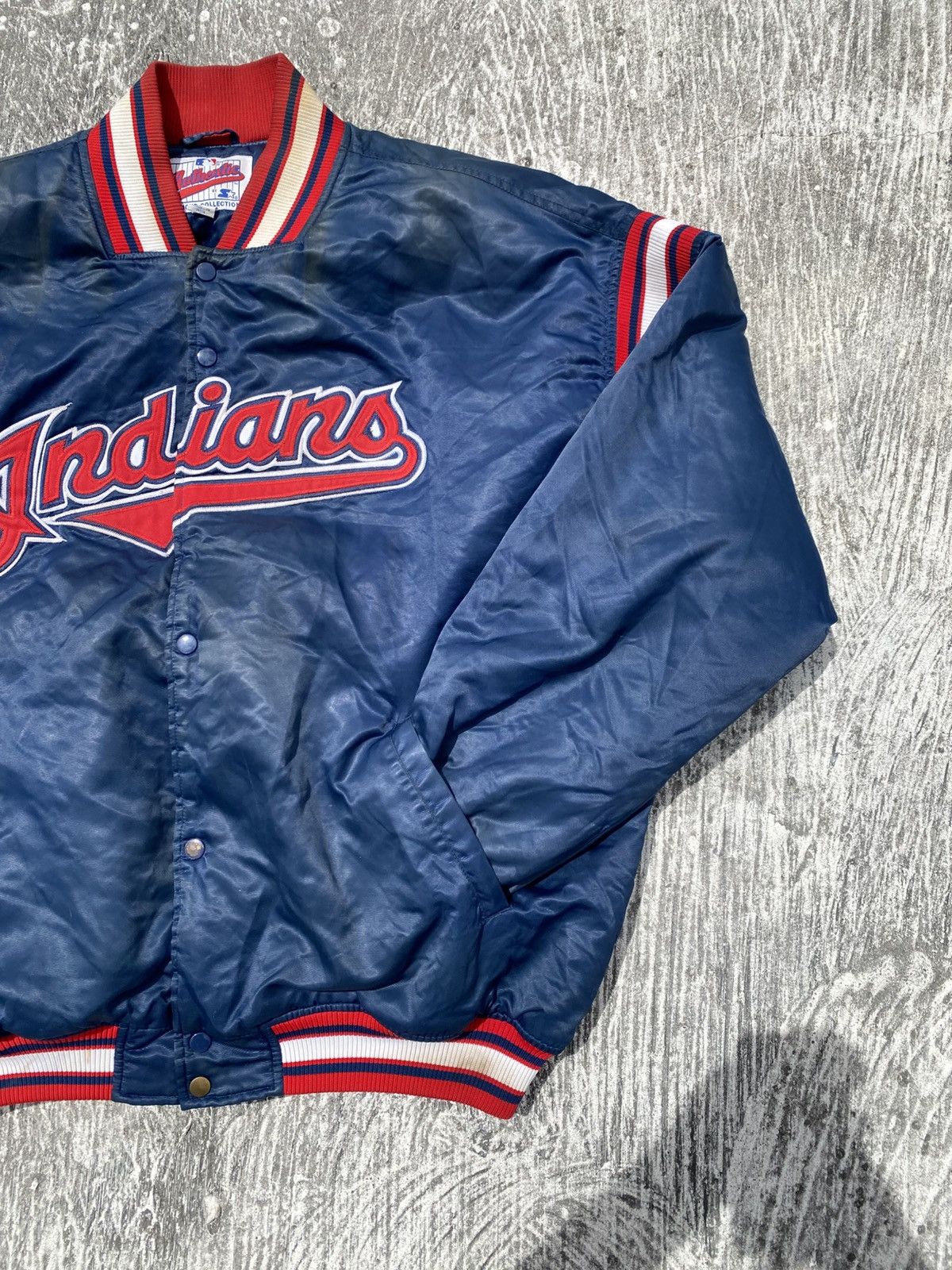 Starter Vintage jacket Indians cleveland Size US XXL / EU 58 / 5 - 3 Thumbnail