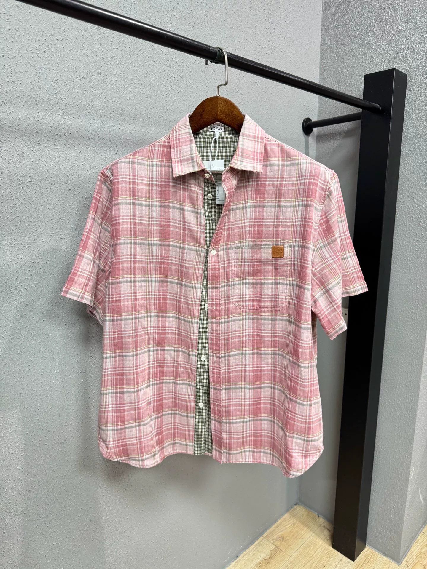 Loewe Loewe Pink Plaid Short Sleeve Shirt Size M / US 6-8 / IT 42-44 - 1 Thumbnail