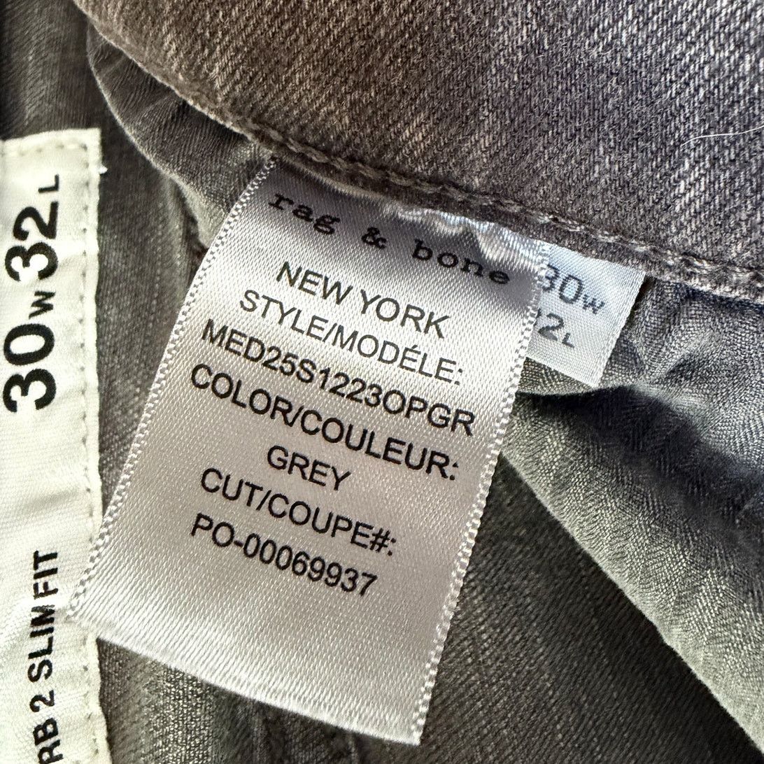 Rag & Bone Rag & Bone NWT Men's Denim Grey 2 Slim Fit Jeans Size US 30 / EU 46 - 5 Thumbnail