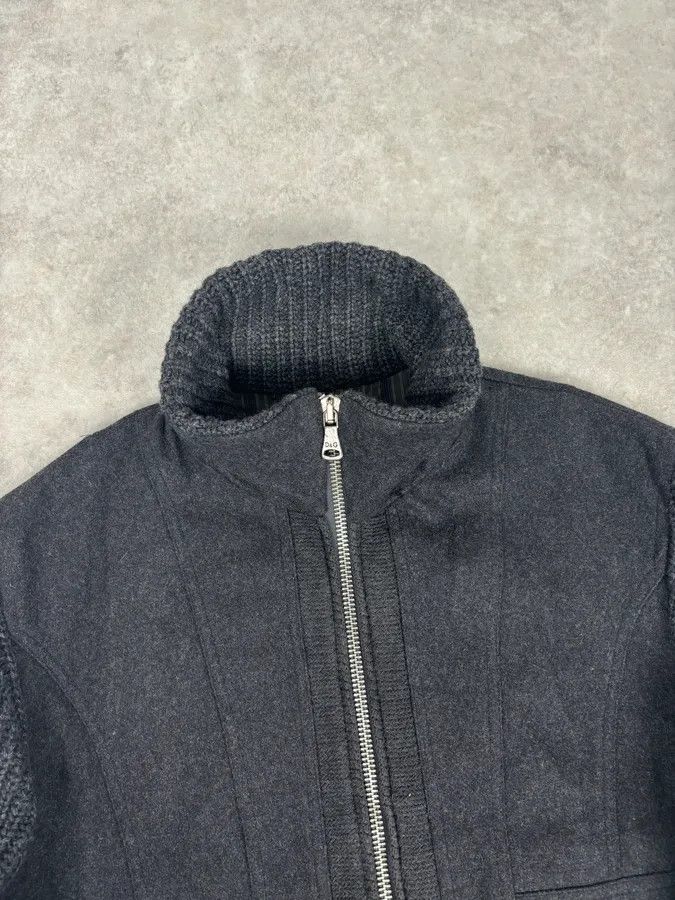 Dolce & Gabbana AW2009 Dolce & Gabbana Grey Wool Knit Collar Jacket Size US L / EU 52-54 / 3 - 4 Thumbnail