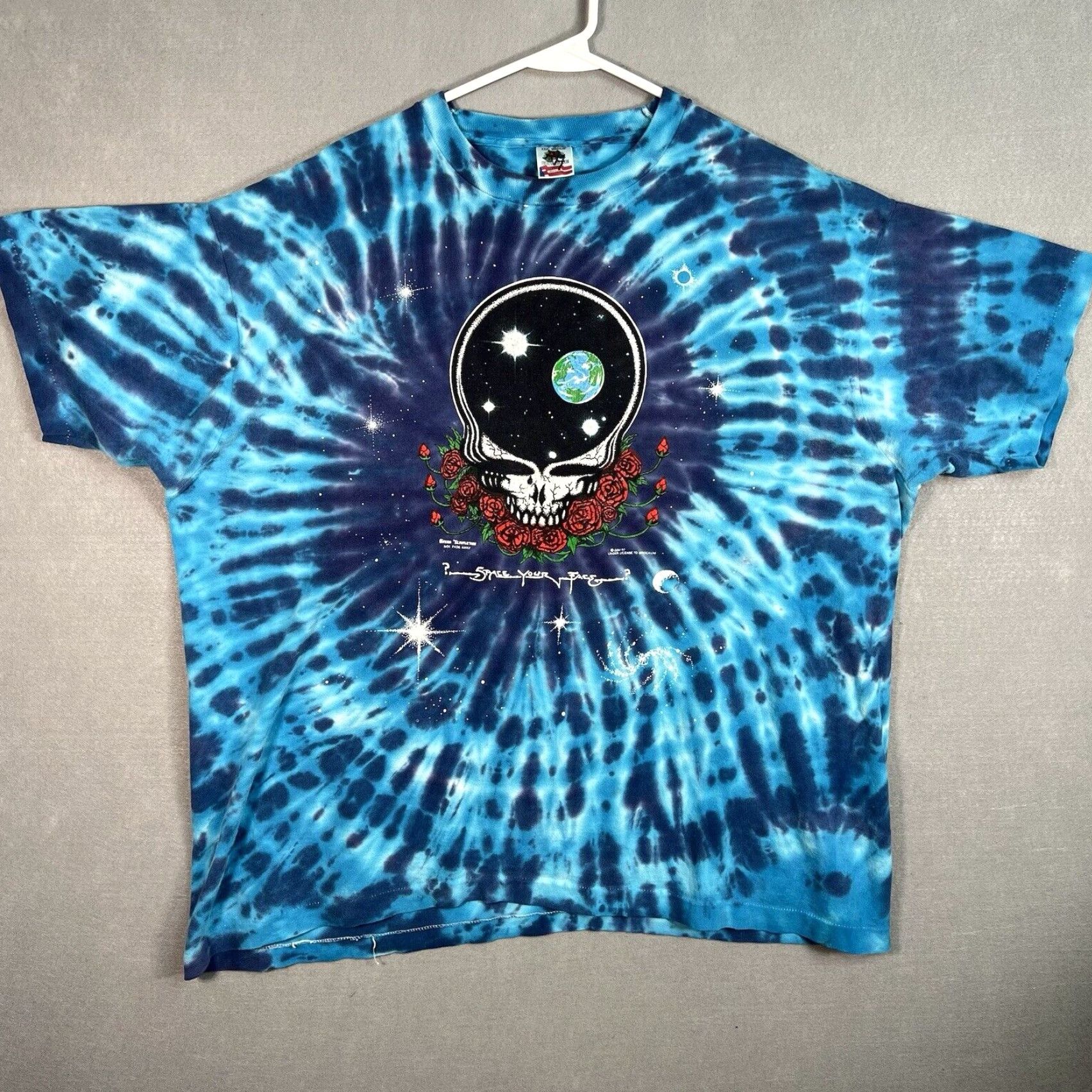 Fruit Of The Loom VINTAGE Grateful Dead Space Your Face Band T Shirt Adult 3XL Blue Mens Shirt (Original) Size US XXL / EU 58 / 5 - 2 Thumbnail