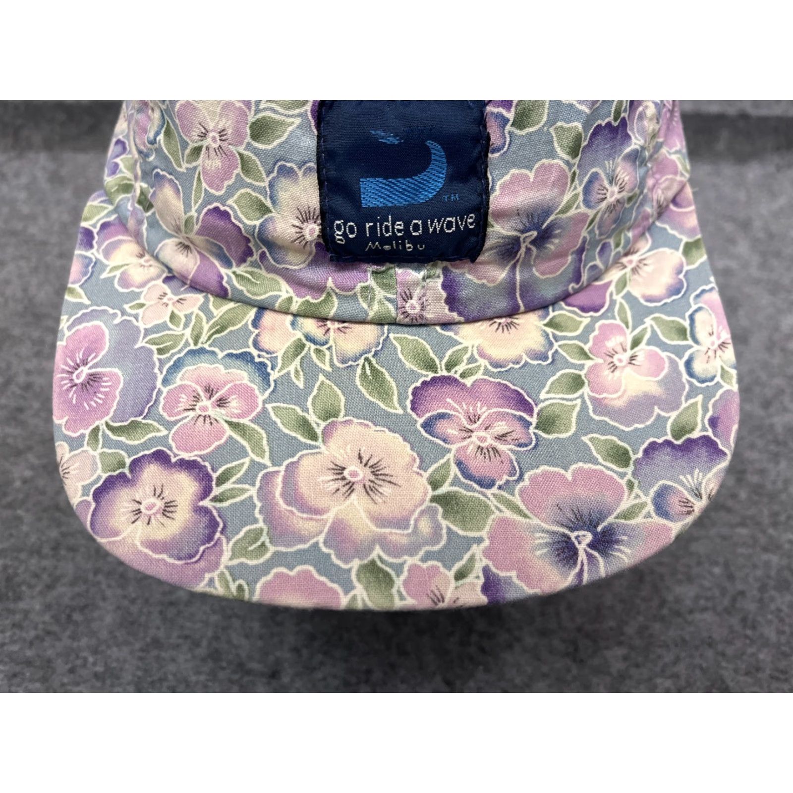 Vintage Purple Floral Adjustable Baseball Cap Women Outdoor Beach Casual Size ONE SIZE - 3 Thumbnail