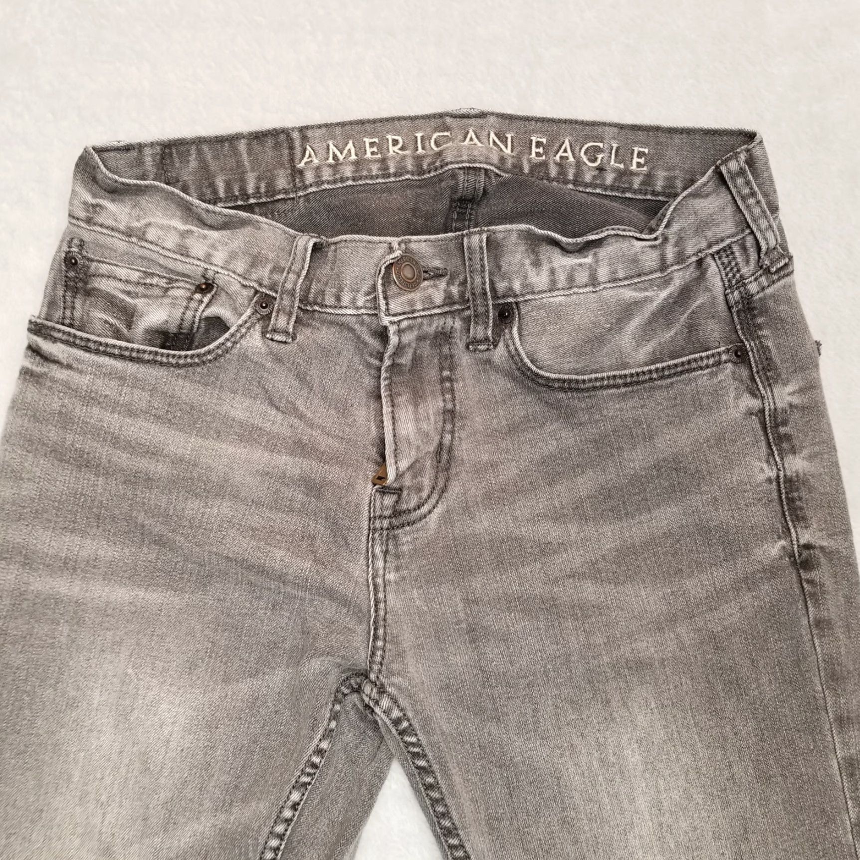 Vintage VINTAGE American Eagle Jeans Mens 29x32 Black Denim Straight Leg Comfort Everyday 90s Mens Jeans Regular Black 29 Straight Leg Comfort Denim Mens Size US 29 - 3 Thumbnail