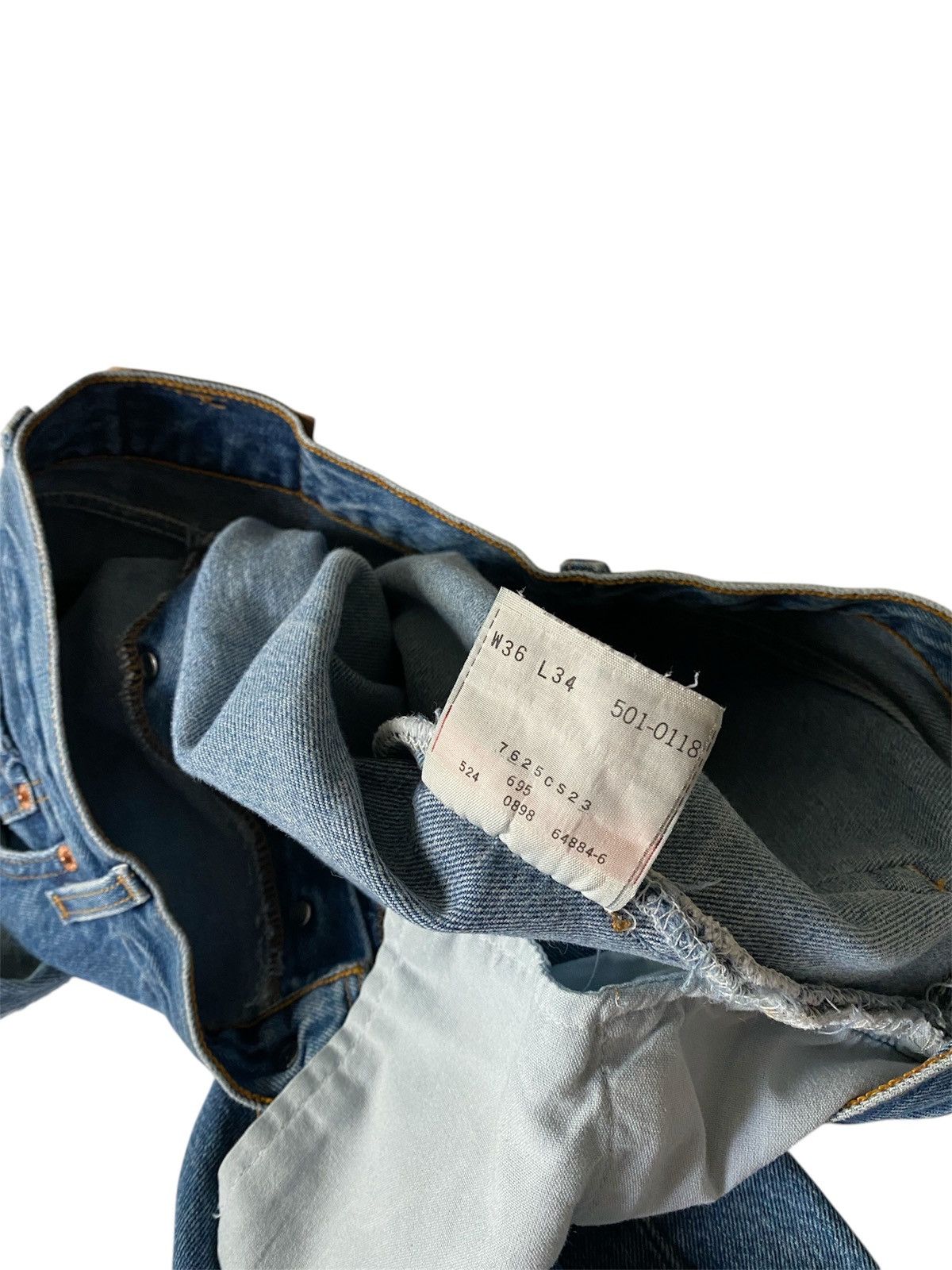 Levi's Vintage Clothing Vintage Levis 501 35x34 Made In USA Medium Washed Button Fly Size US 35 - 5 Thumbnail
