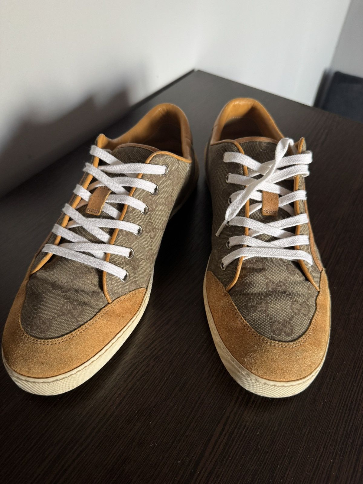 Gucci Gucci Ace GG monogram canvas leather sneakers Size US 8 / EU 41 - 8 Thumbnail