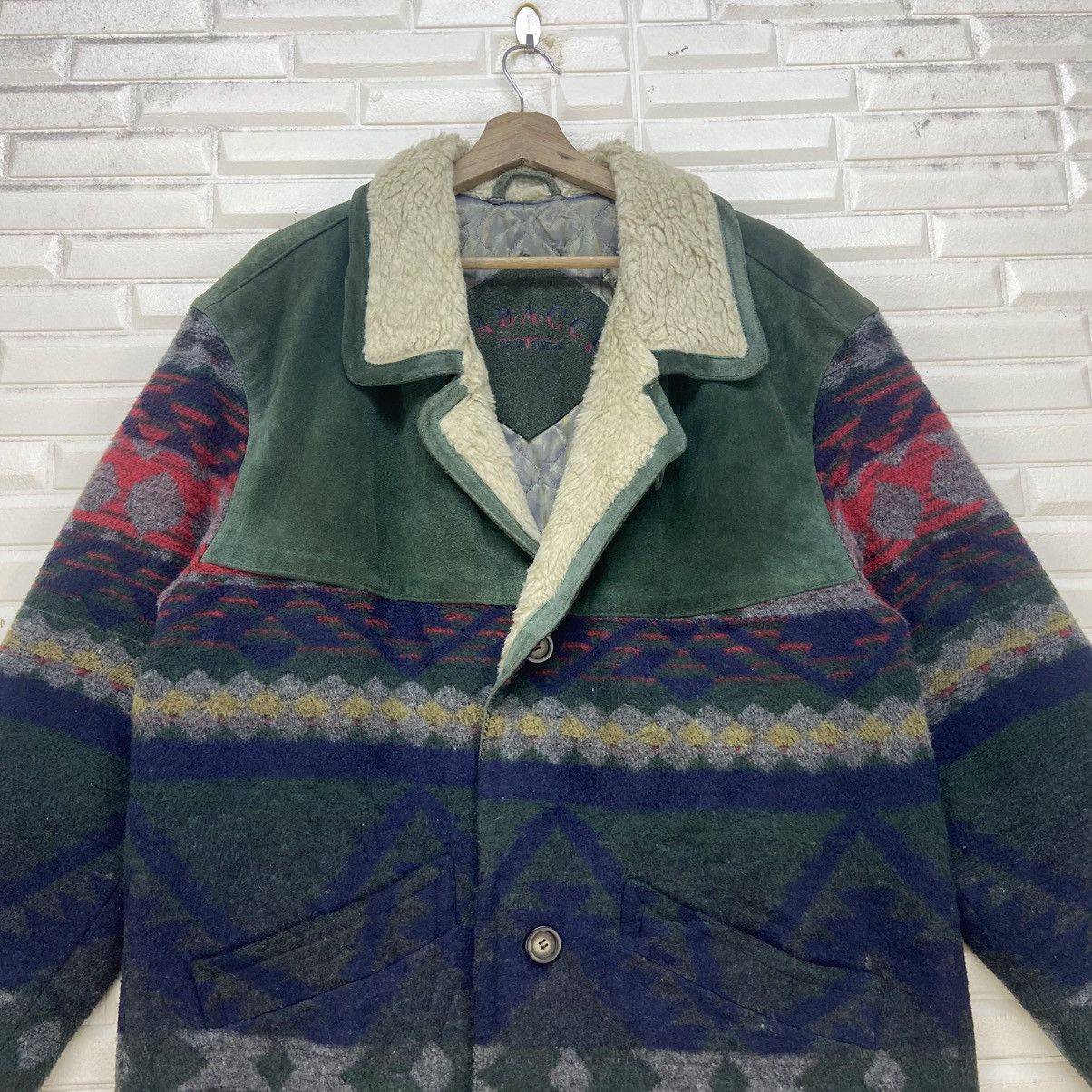 Vintage Tabacci Sportswear Native Wool + Dolphin Leather Heavy Coat Size US M / EU 48-50 / 2 - 4 Thumbnail