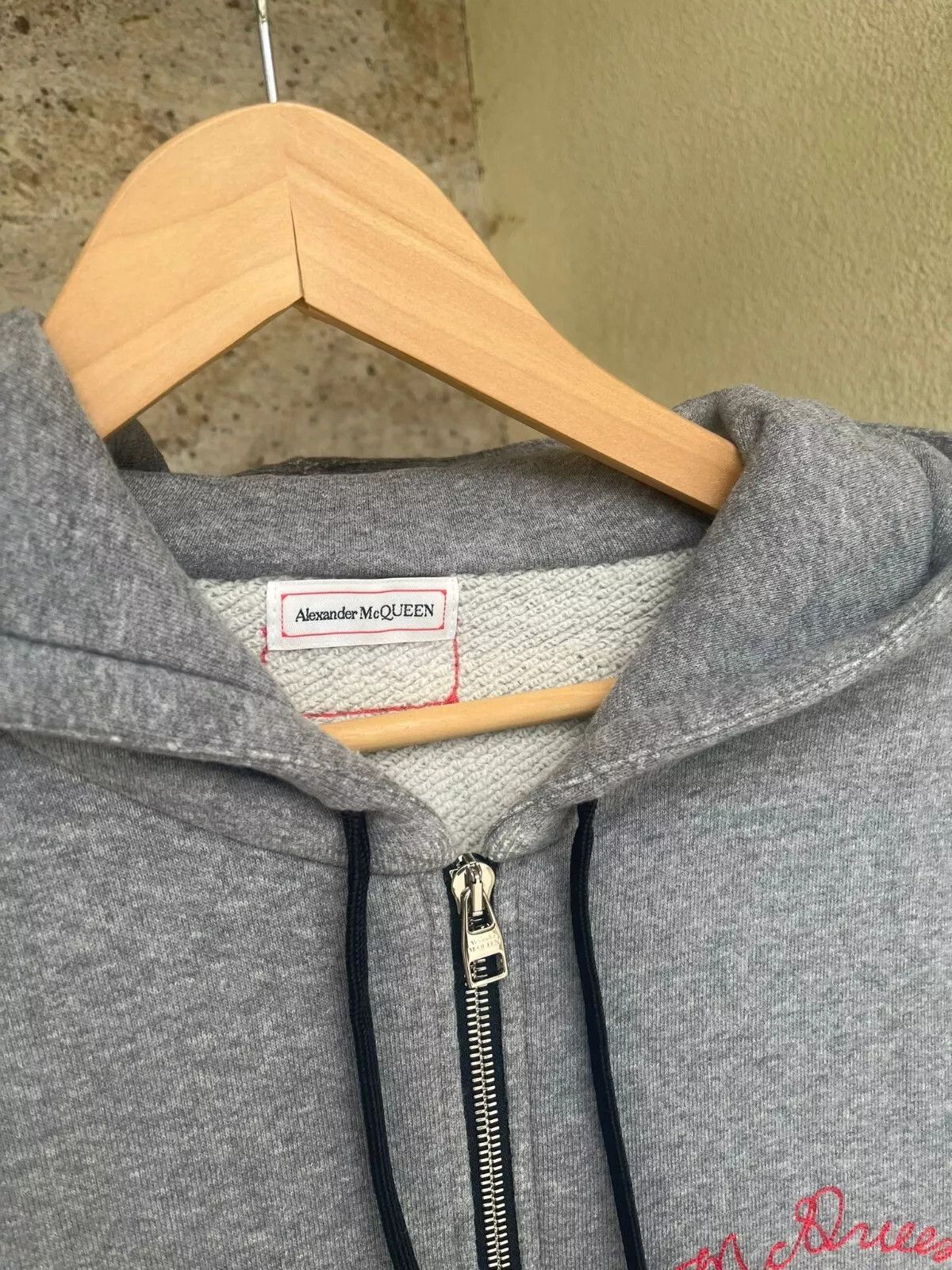Alexander McQueen o1rshd1 Soft Cotton Logo Embroidered Crewneck Hoodie in Grey Size US M / EU 48-50 / 2 - 7 Thumbnail