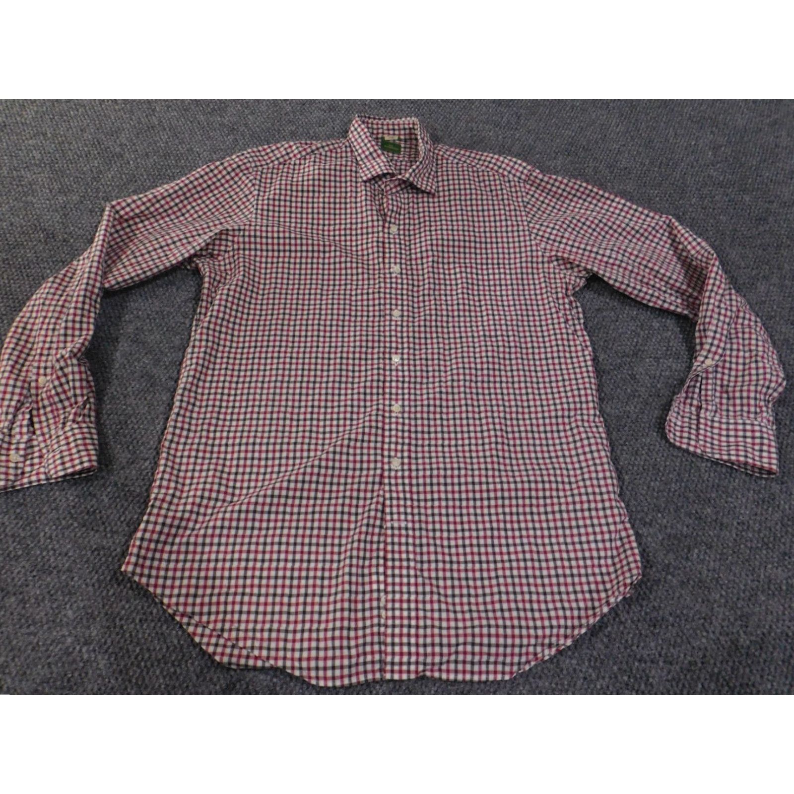 Sid Mashburn Sid Mashburn Shirt Slim Red Plaid Button-Up Long Sleeve Mens Large Casual Size US L / EU 52-54 / 3 - 4 Thumbnail