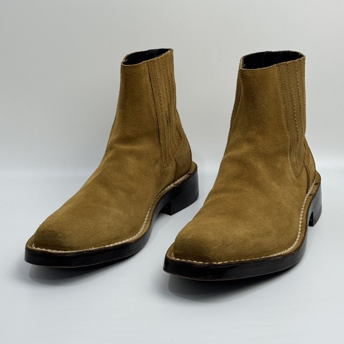 Kenzo Kenzo Kolorado Square Moc Toe Chelsea Boots - Tan Suede Size US 9 / EU 42 - 19 Thumbnail