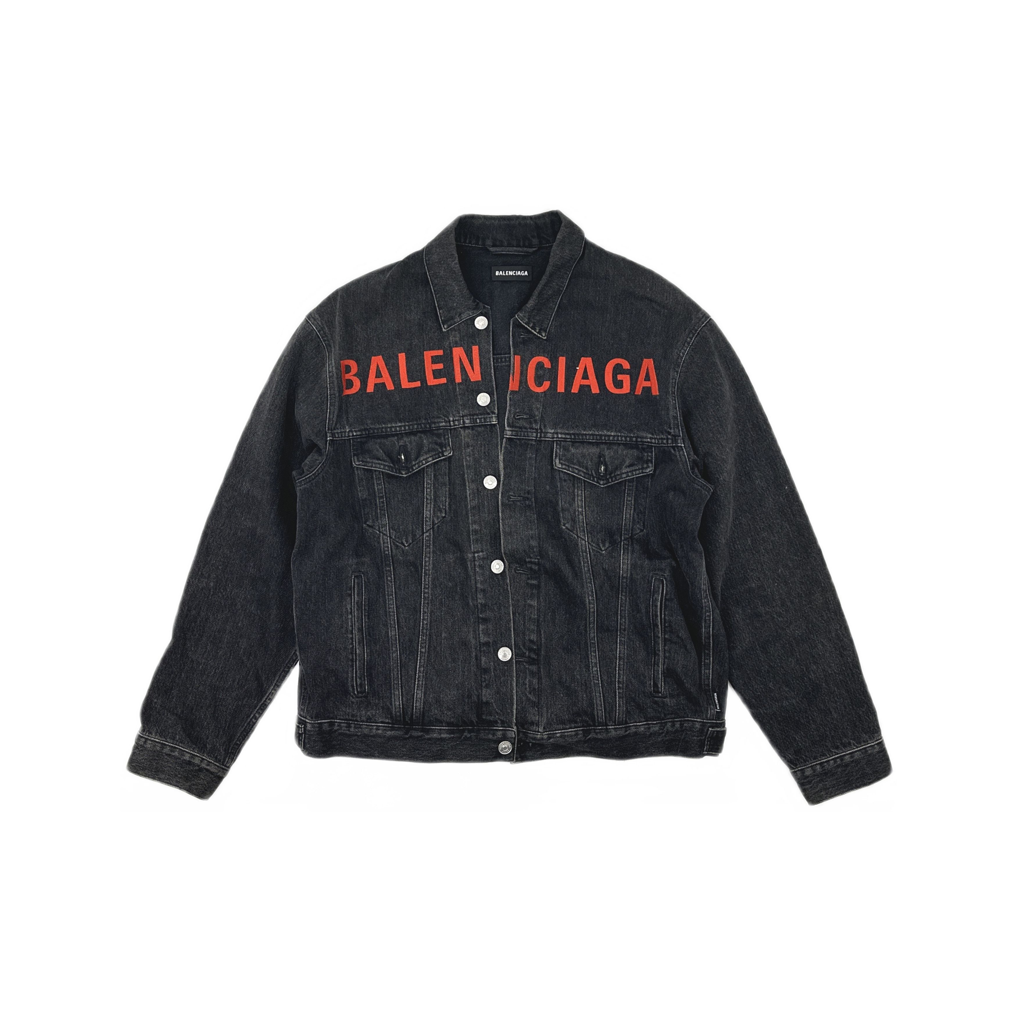 Balenciaga Balenciaga Logo Denim Jacket Size S Size US S / EU 44-46 / 1 - 1 Thumbnail