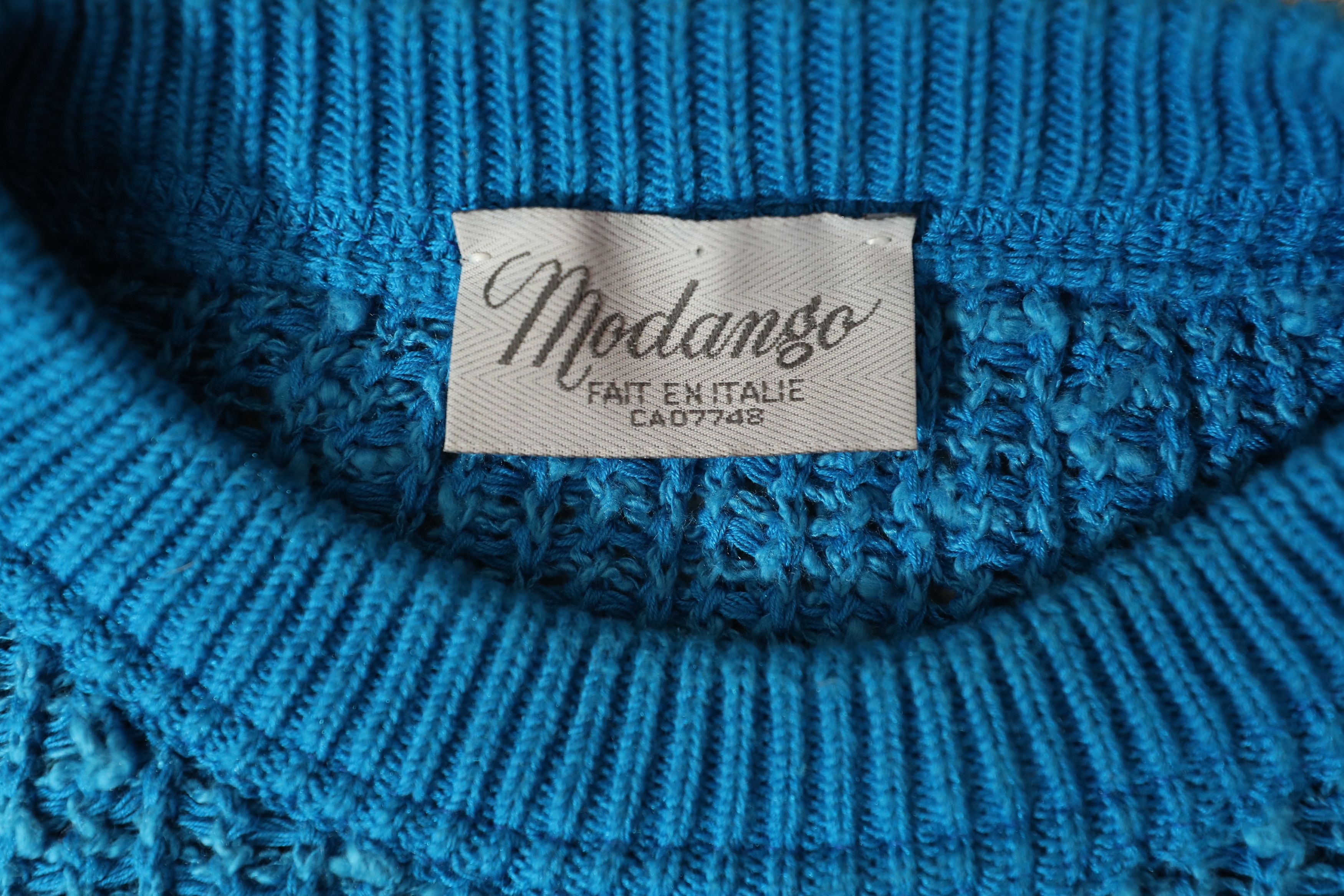 Vintage Modango Vintage Blue Knit Sweater (56) Size US XL / EU 56 / 4 - 8 Thumbnail