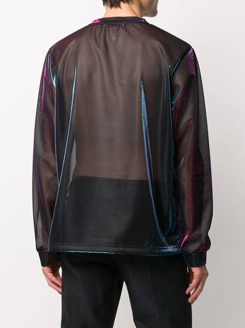 Acne Studios Acne Studios Iridescent Mesh Long Sleeve Top Size US XL / EU 56 / 4 - 2 Thumbnail