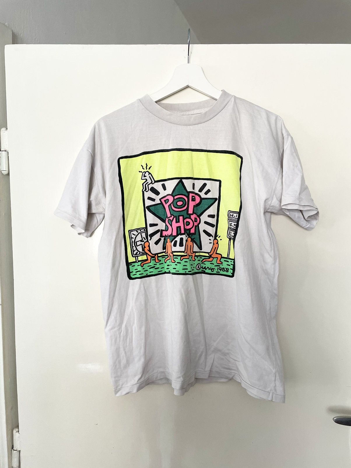 Image of 1988 Pop Shop Vintage Art T-Shirt in White, Men's (Size Small)