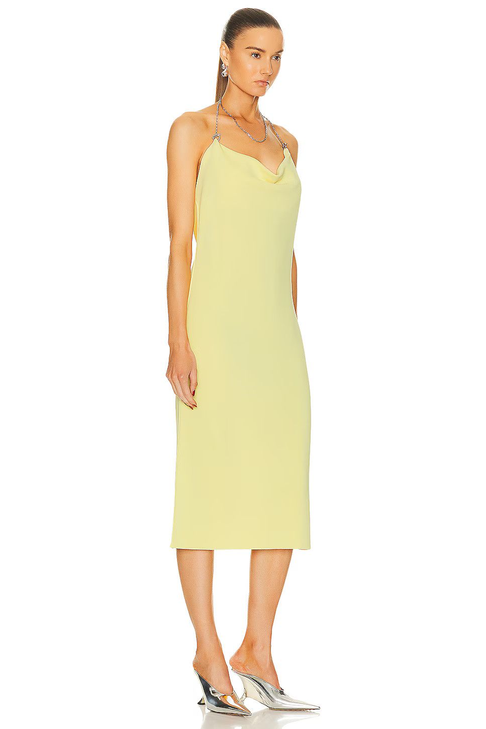 Bottega Veneta o1n1vont1225 Viscose Midi Dress in Pineapple Size L / US 10 / IT 46 - 3 Thumbnail