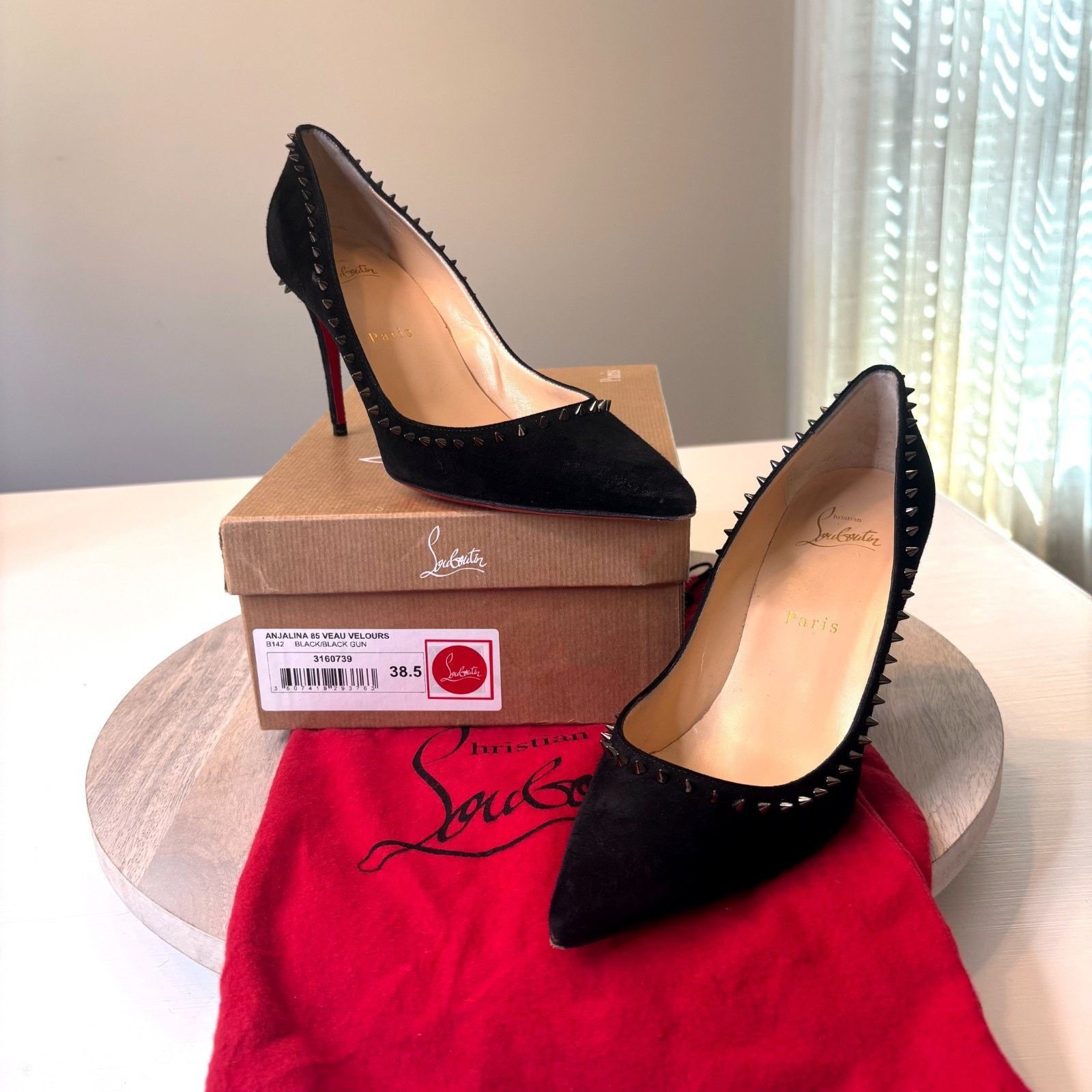 Christian Louboutin Christian Louboutin Follies Black Red Sole Heels Sz 8.5 Size US 8.5 / IT 38.5 - 1 Thumbnail