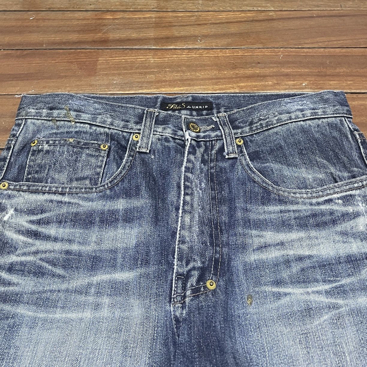 Japanese Brand × Le Grande Bleu (L.G.B.) × Vintage Rare Design Vintage Japanese Brand Pelvis Jeans 1990s Size US 31 - 3 Thumbnail