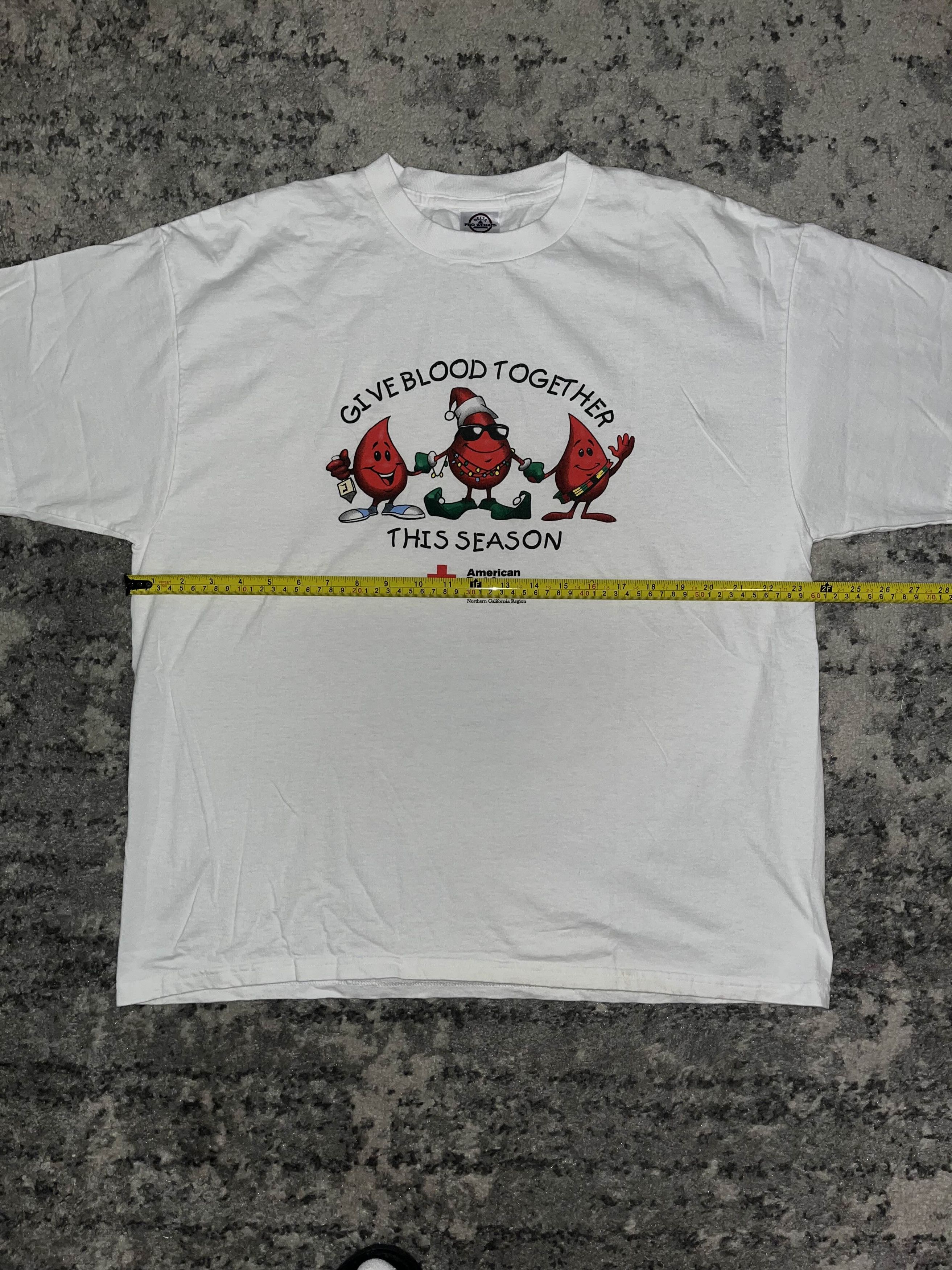 Vintage Vintage 90s Give Blood Together Red Cross Shirt Size US XL / EU 56 / 4 - 5 Thumbnail