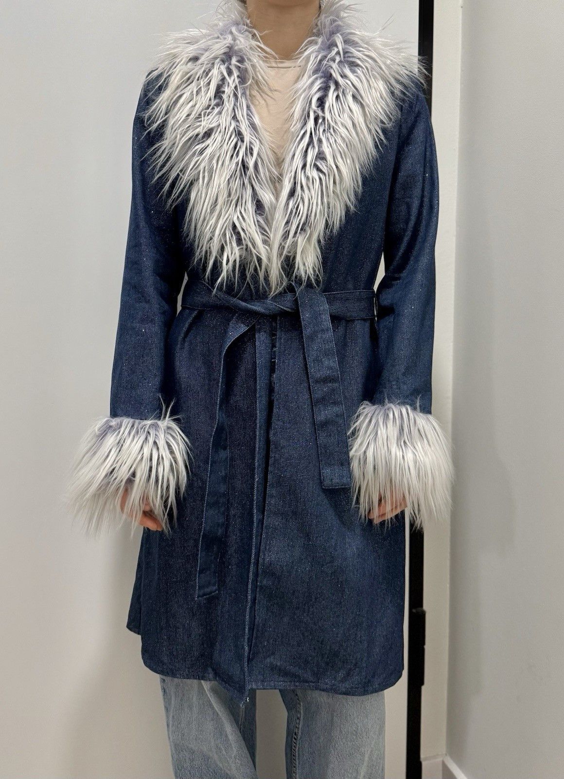 Dolls Kill Dolls Kill x Bratz Denim y2k Coat Faux Fur Trim Blue Size M Size M / US 6-8 / IT 42-44 - 3 Thumbnail